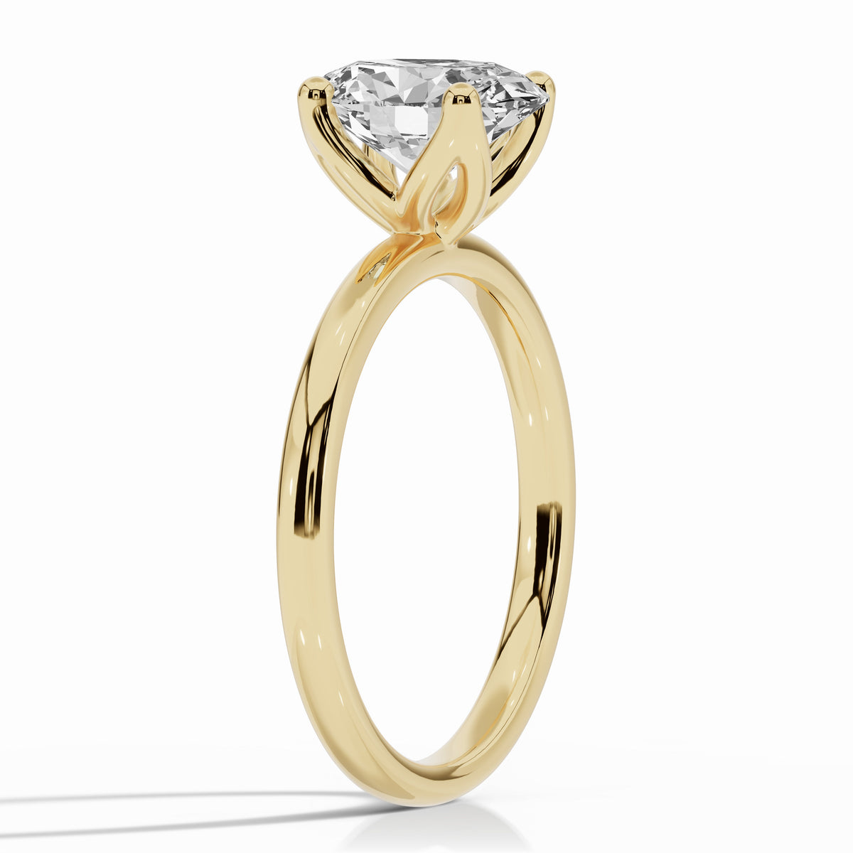 Oval Lustre Solitaire Ring ABER-100-OV-LGD-1  - Abtin & Co.