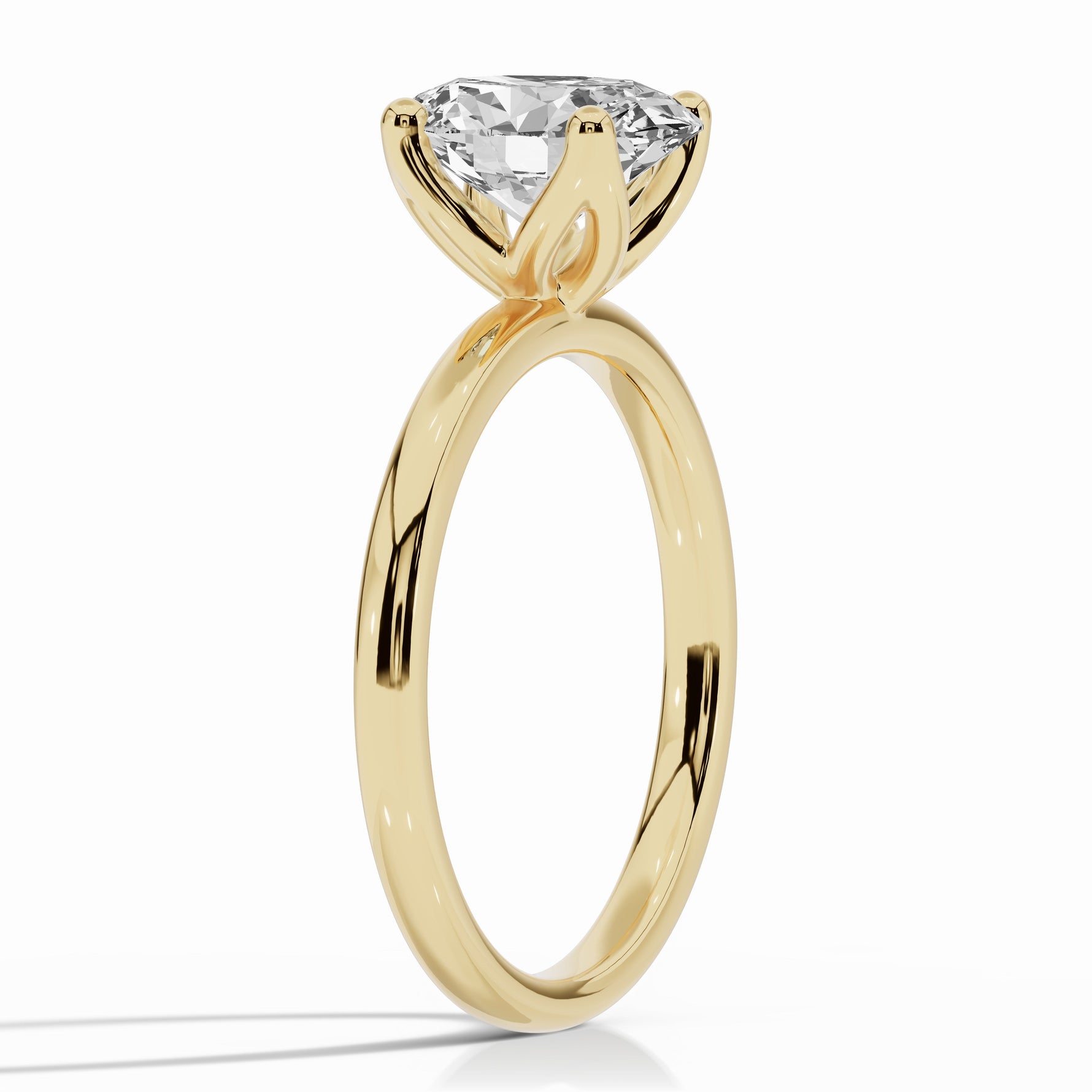 Oval Lustre Solitaire Ring ABER-100-OV-LGD-1  - Abtin & Co.