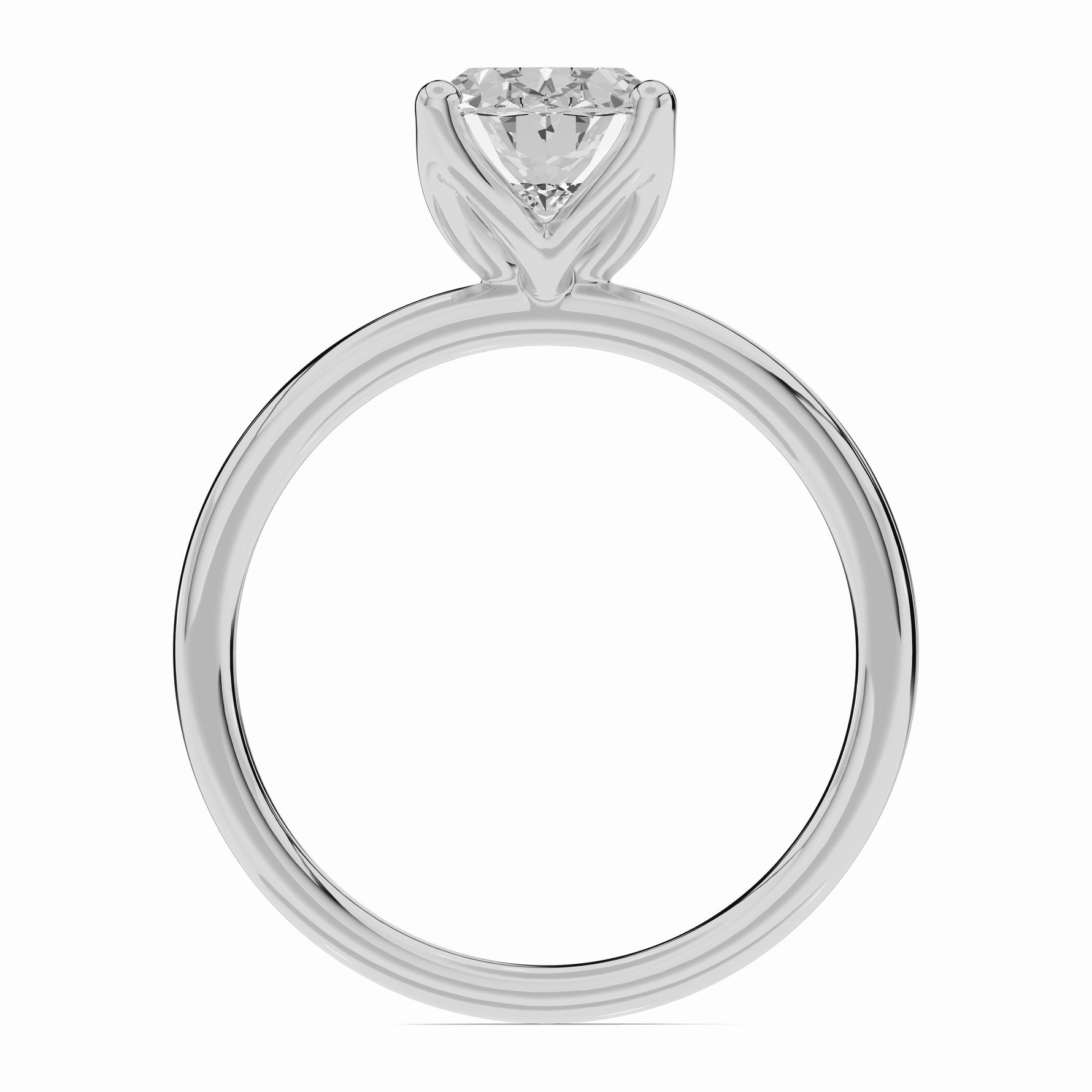 Oval Lustre Solitaire Ring ABER-100-OV-LGD-6  - Abtin & Co.