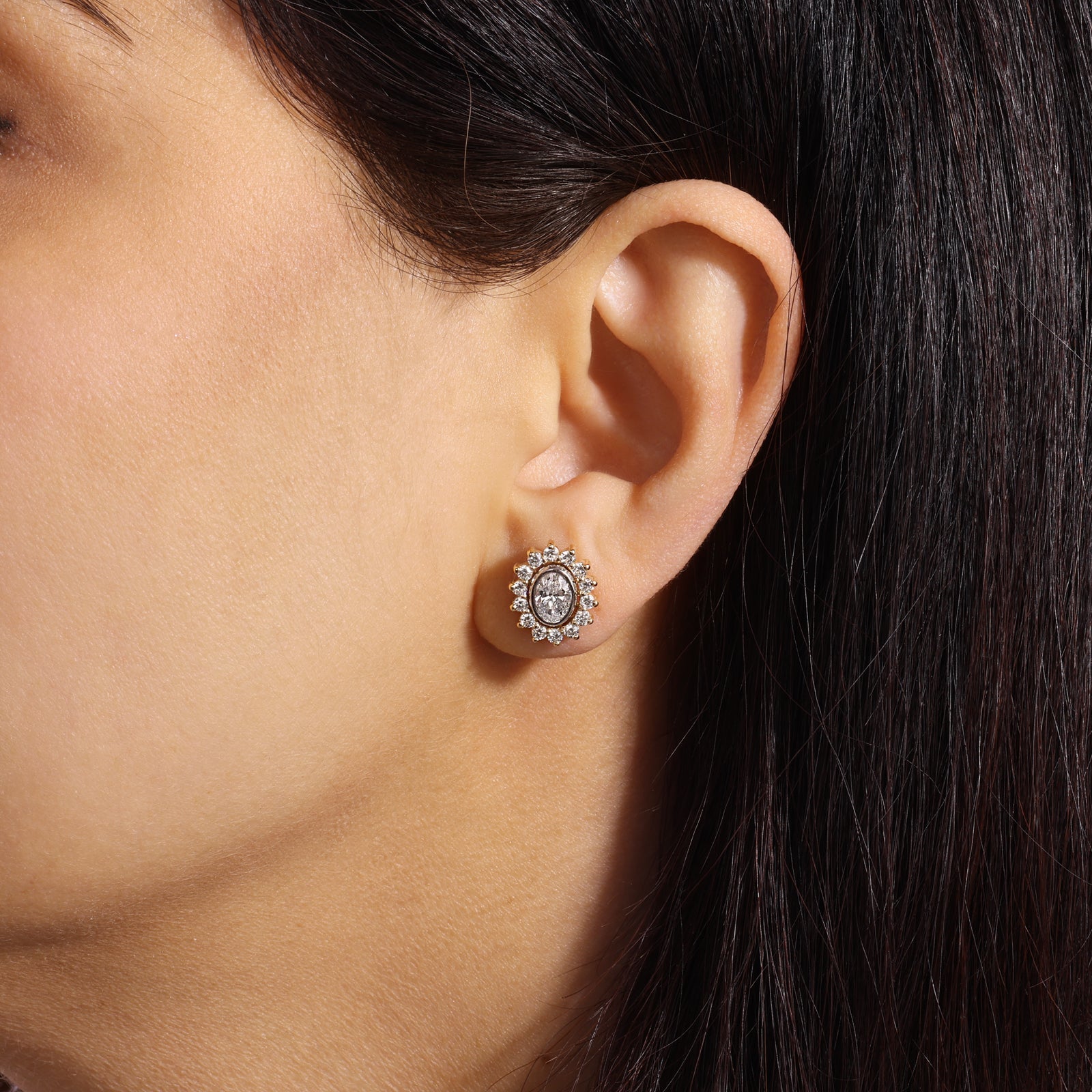 Oval Majesté Jackets Earring ABE-222-LGD-1  - Abtin & Co.