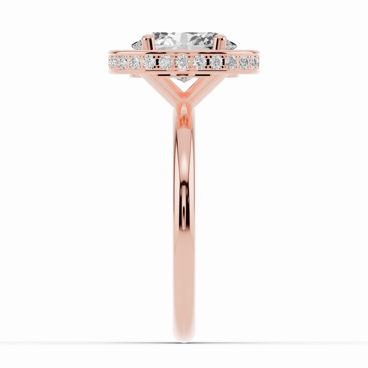 Oval Nova Halo Engagement Ring Ring ABER-108-OV-LGD-26  - Abtin & Co.