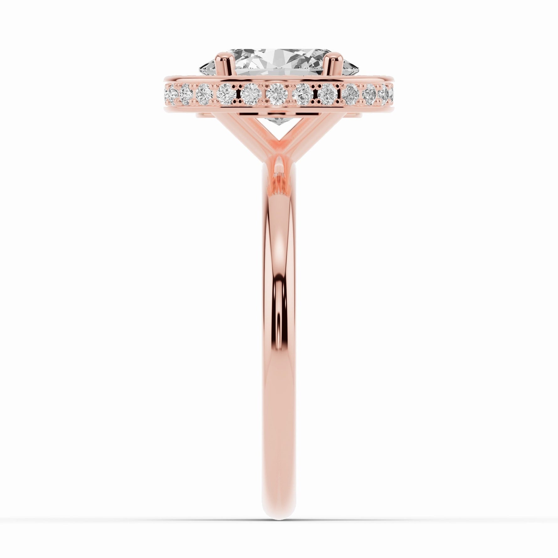 Oval Nova Halo Engagement Ring Ring ABER-108-OV-LGD-26  - Abtin & Co.
