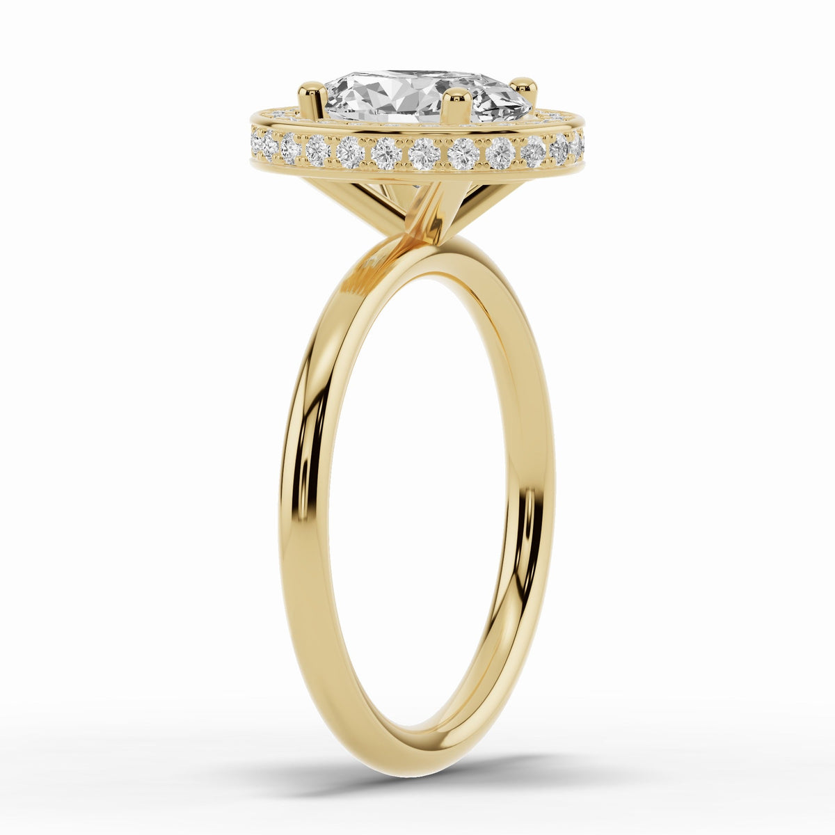 Oval Nova Halo Engagement Ring Ring ABER-108-OV-LGD-16  - Abtin & Co.