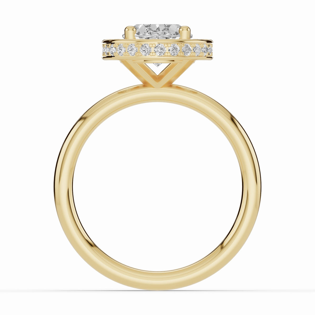Oval Nova Halo Engagement Ring Ring ABER-108-OV-LGD-16  - Abtin & Co.