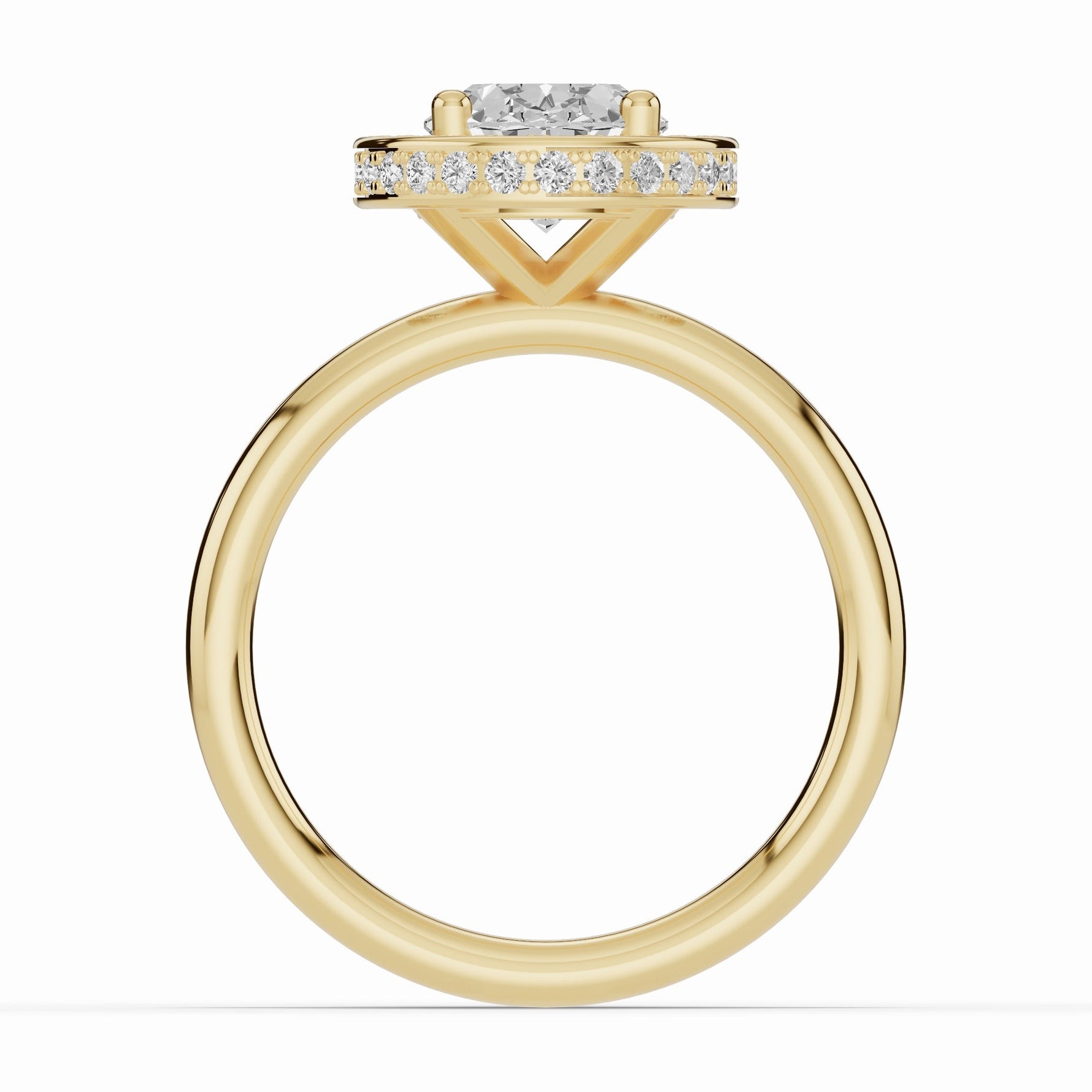 Oval Nova Halo Engagement Ring Ring ABER-108-OV-LGD-16  - Abtin & Co.