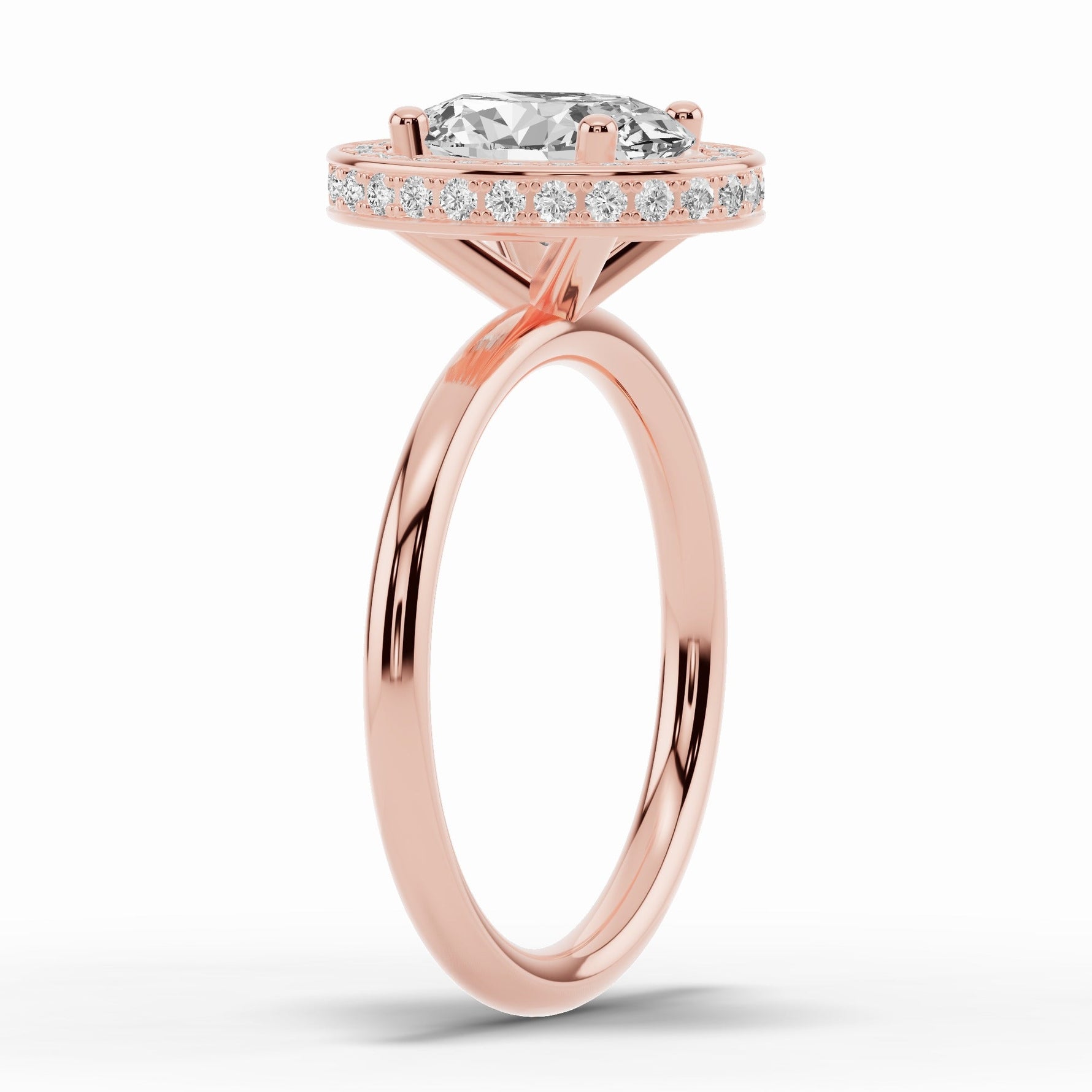 Oval Nova Halo Engagement Ring Ring ABER-108-OV-LGD-26  - Abtin & Co.