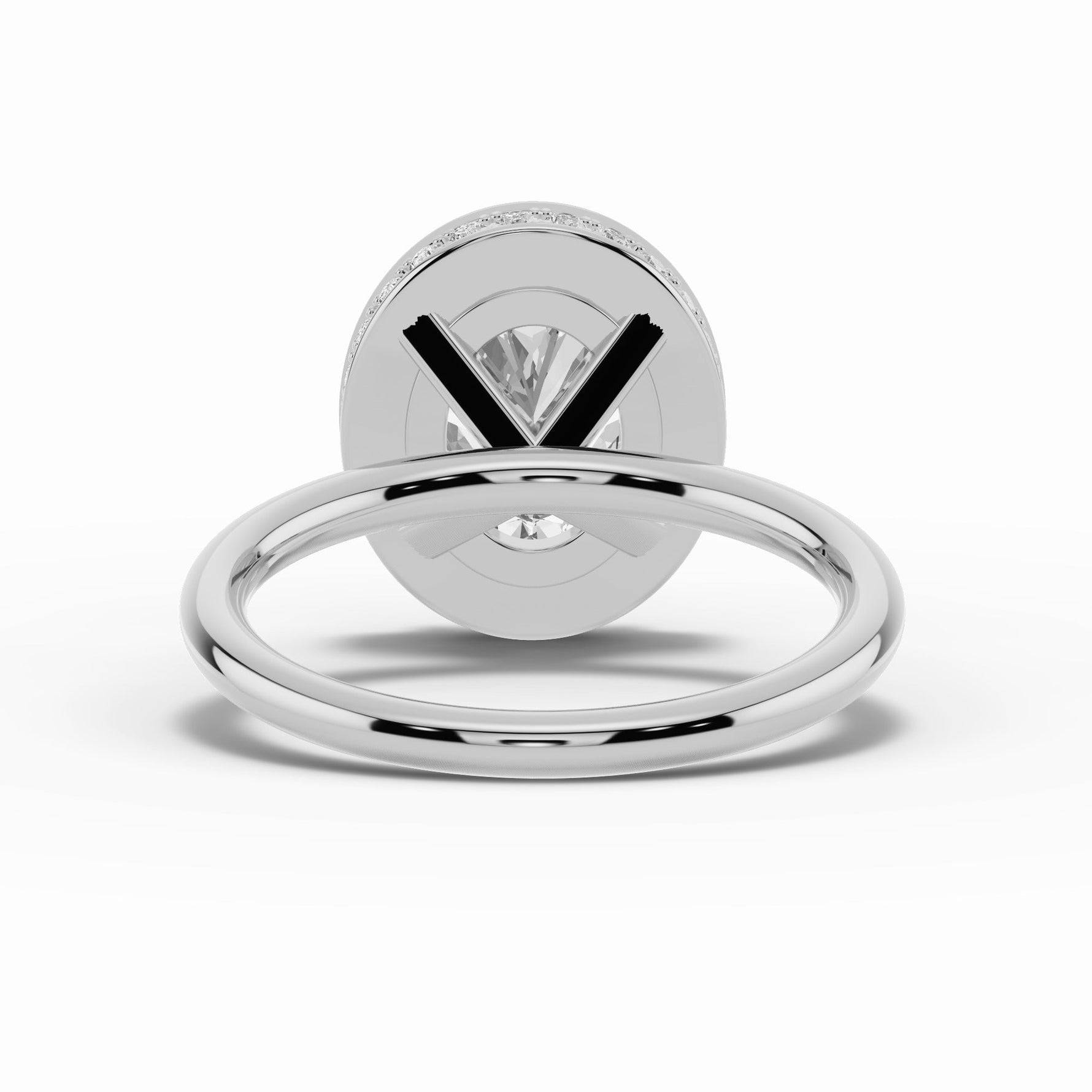 Oval Nova Halo Engagement Ring Ring ABER-108-OV-LGD-21  - Abtin & Co.