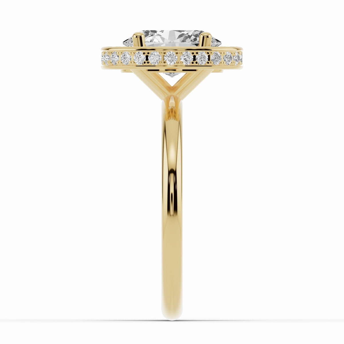 Oval Nova Halo Engagement Ring Ring ABER-108-OV-LGD-16  - Abtin & Co.
