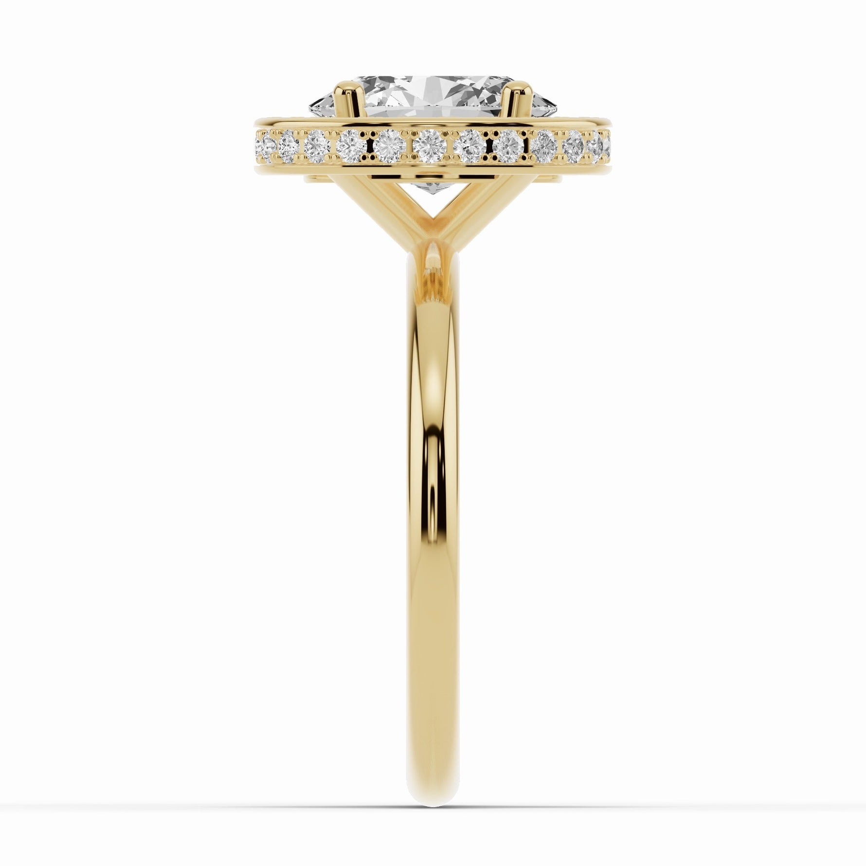 Oval Nova Halo Engagement Ring Ring ABER-108-OV-LGD-16  - Abtin & Co.