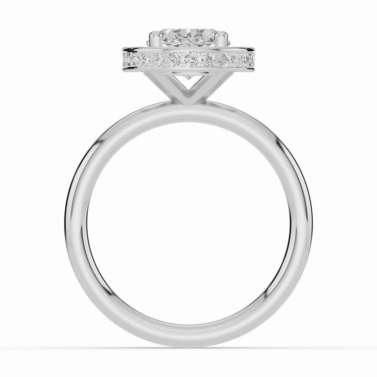 Oval Nova Halo Engagement Ring Ring ABER-108-OV-LGD-21  - Abtin & Co.