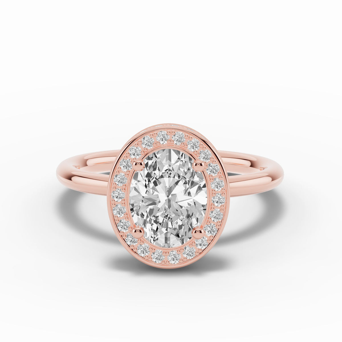 Oval Nova Halo Engagement Ring Ring ABER-108-OV-LGD-26  - Abtin & Co.