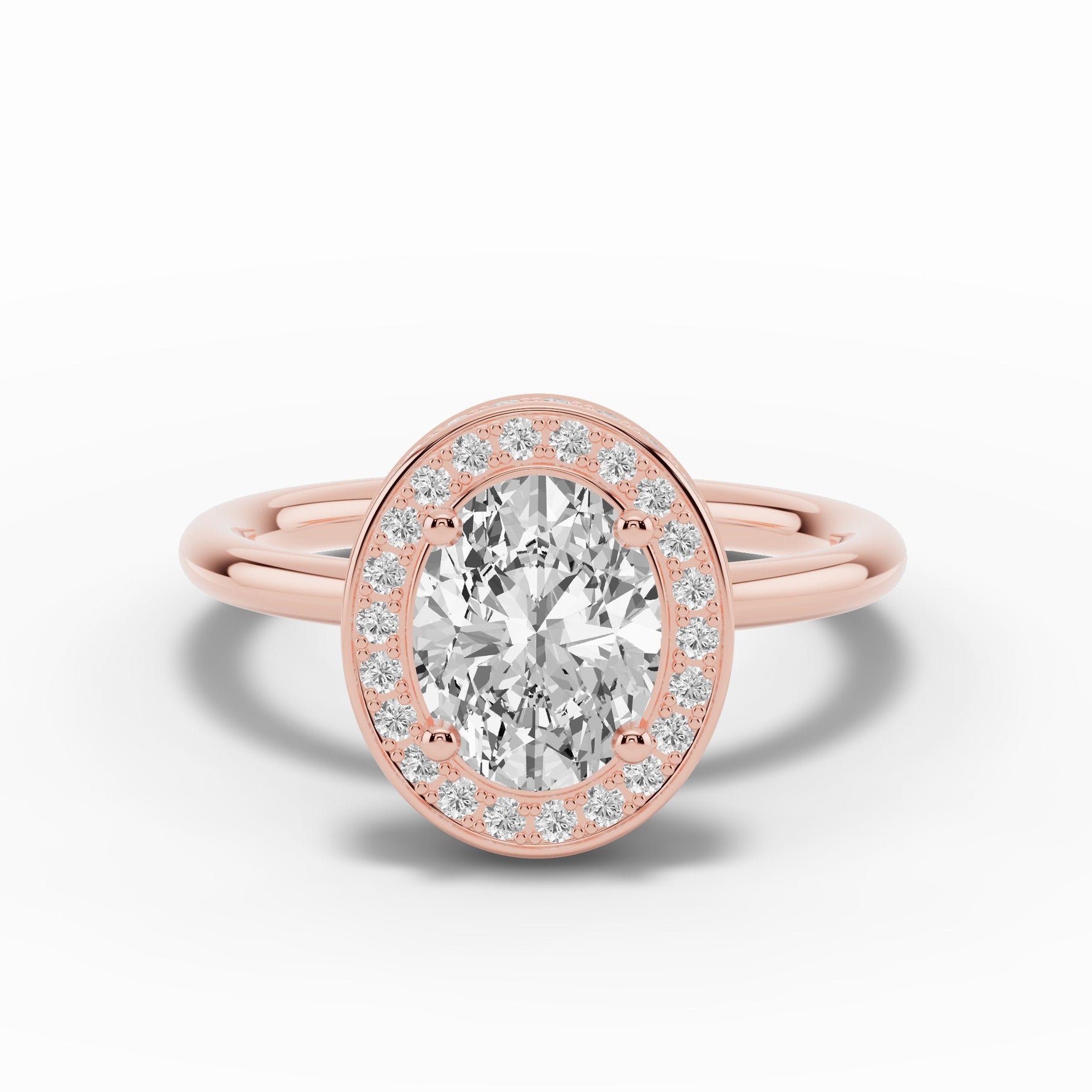 Oval Nova Halo Engagement Ring Ring ABER-108-OV-LGD-26  - Abtin & Co.