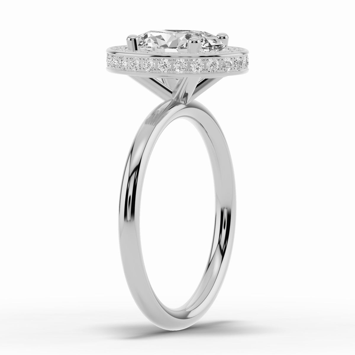 Oval Nova Halo Engagement Ring Ring ABER-108-OV-LGD-21  - Abtin & Co.