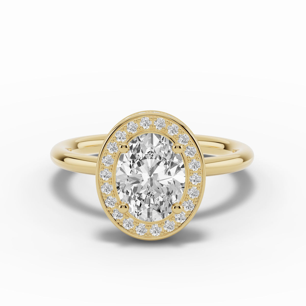 Oval Nova Halo Engagement Ring Ring ABER-108-OV-LGD-16  - Abtin & Co.