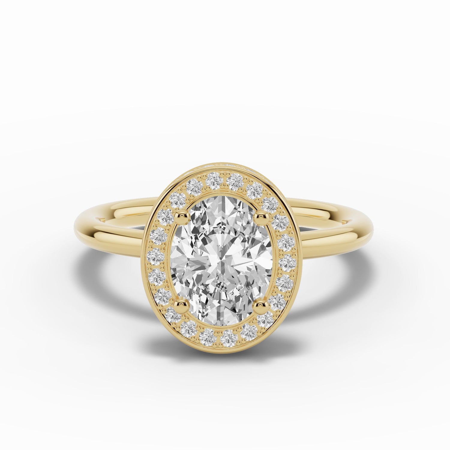Oval Nova Halo Engagement Ring Ring ABER-108-OV-LGD-16  - Abtin & Co.