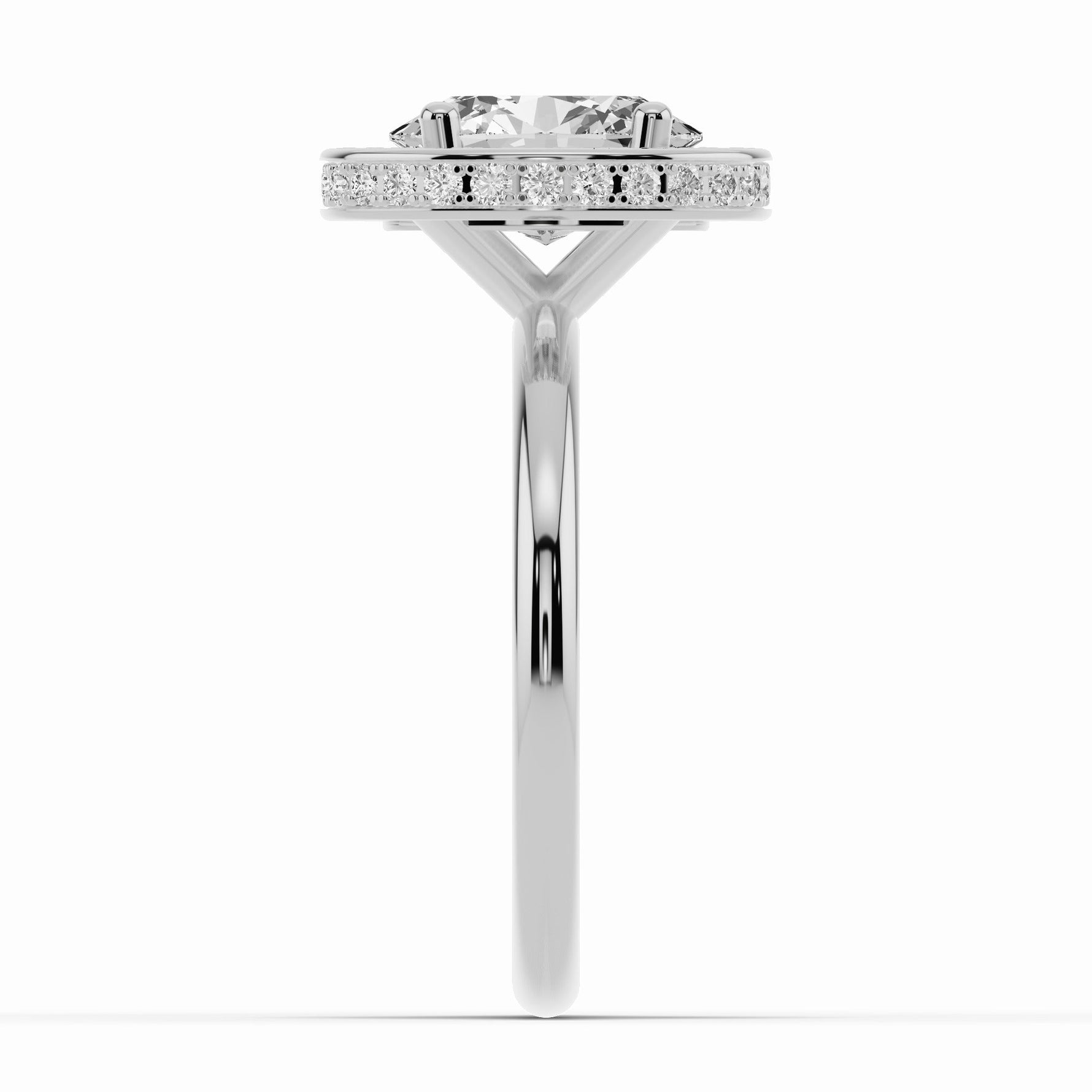 Oval Nova Halo Engagement Ring Ring ABER-108-OV-LGD-21  - Abtin & Co.