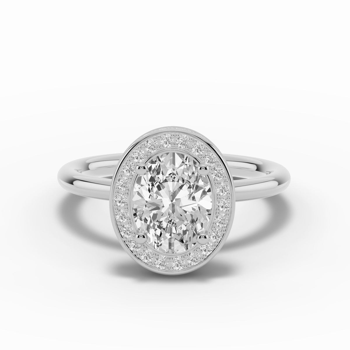 Oval Nova Halo Engagement Ring Ring ABER-108-OV-LGD-21  - Abtin & Co.