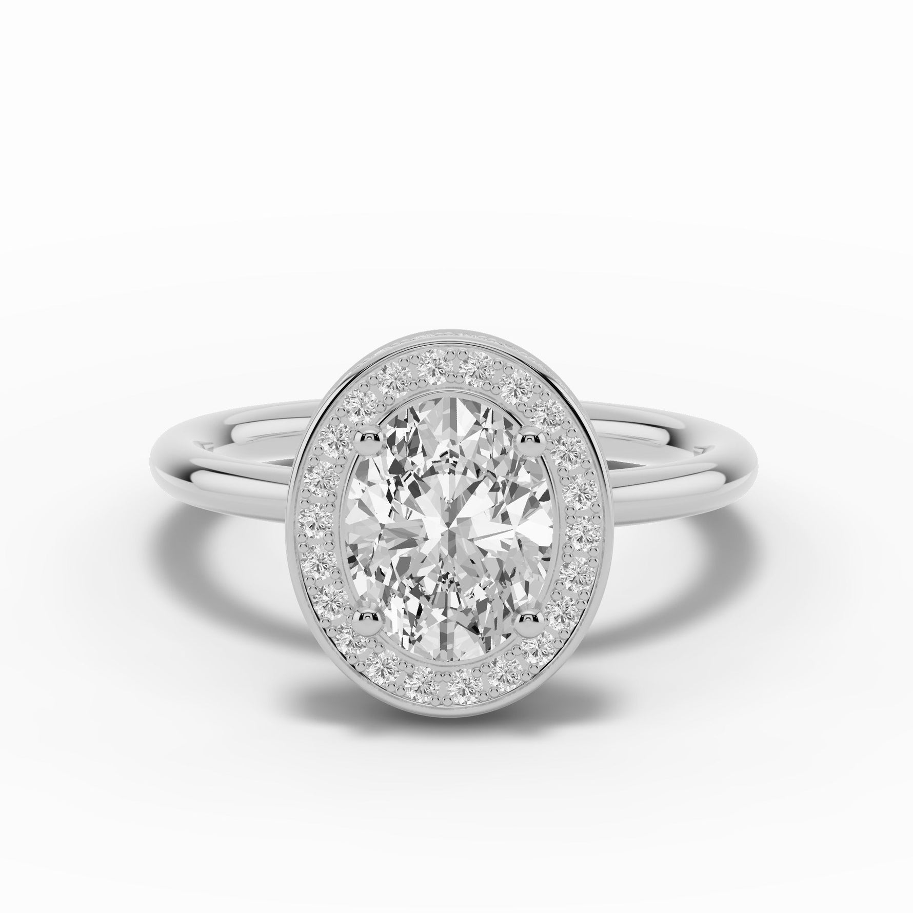 Oval Nova Halo Engagement Ring Ring ABER-108-OV-LGD-21  - Abtin & Co.