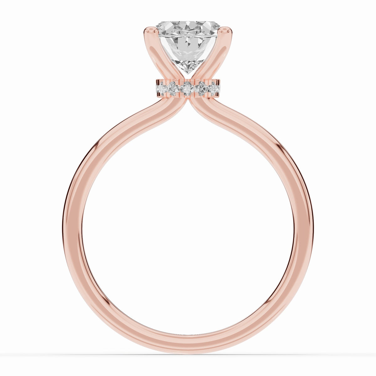 Oval Tiara Glow Solitaire Ring ABER-102-OV-LGD-11  - Abtin & Co.