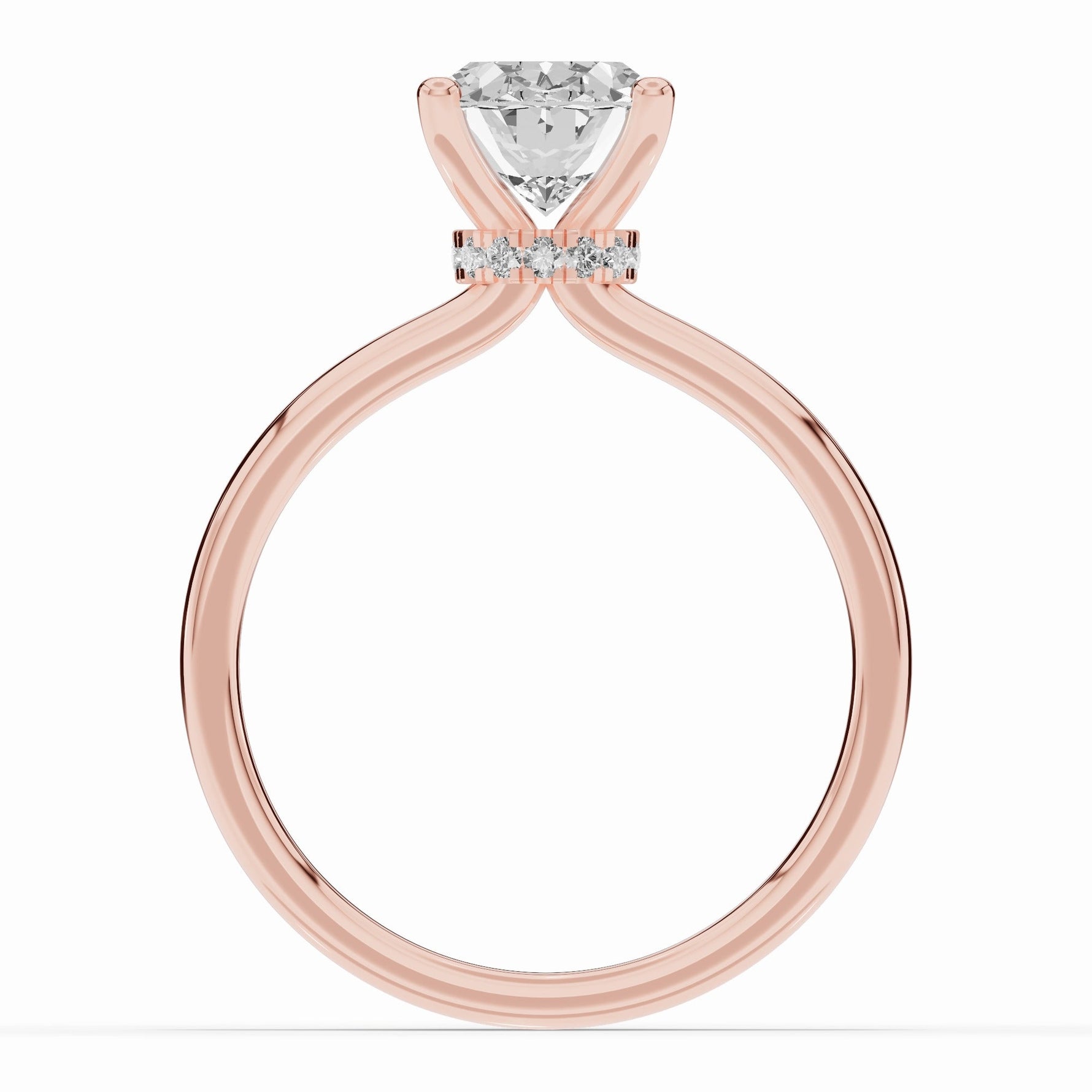 Oval Tiara Glow Solitaire Ring ABER-102-OV-LGD-11  - Abtin & Co.