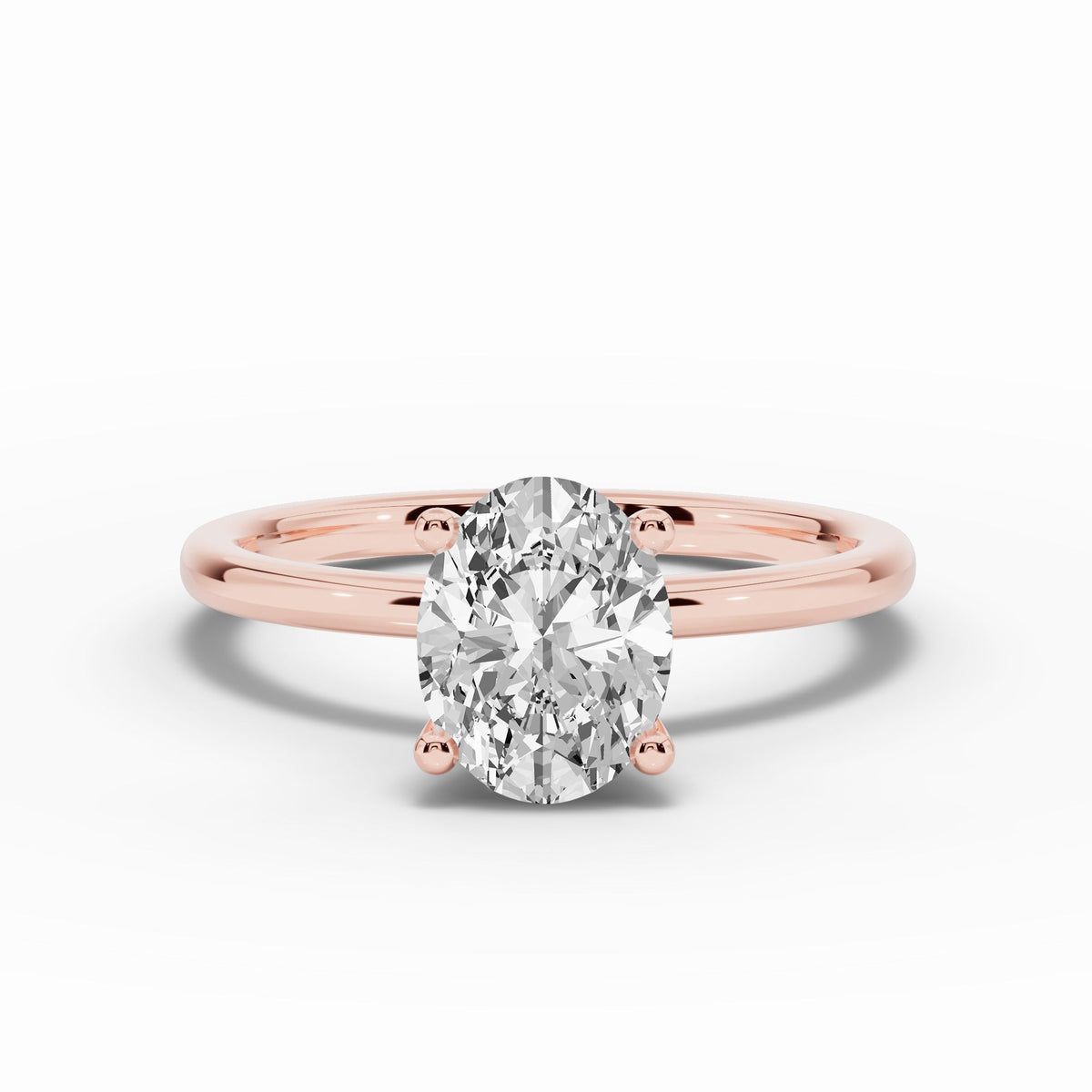 Oval Tiara Glow Solitaire Ring ABER-102-OV-LGD-11  - Abtin & Co.
