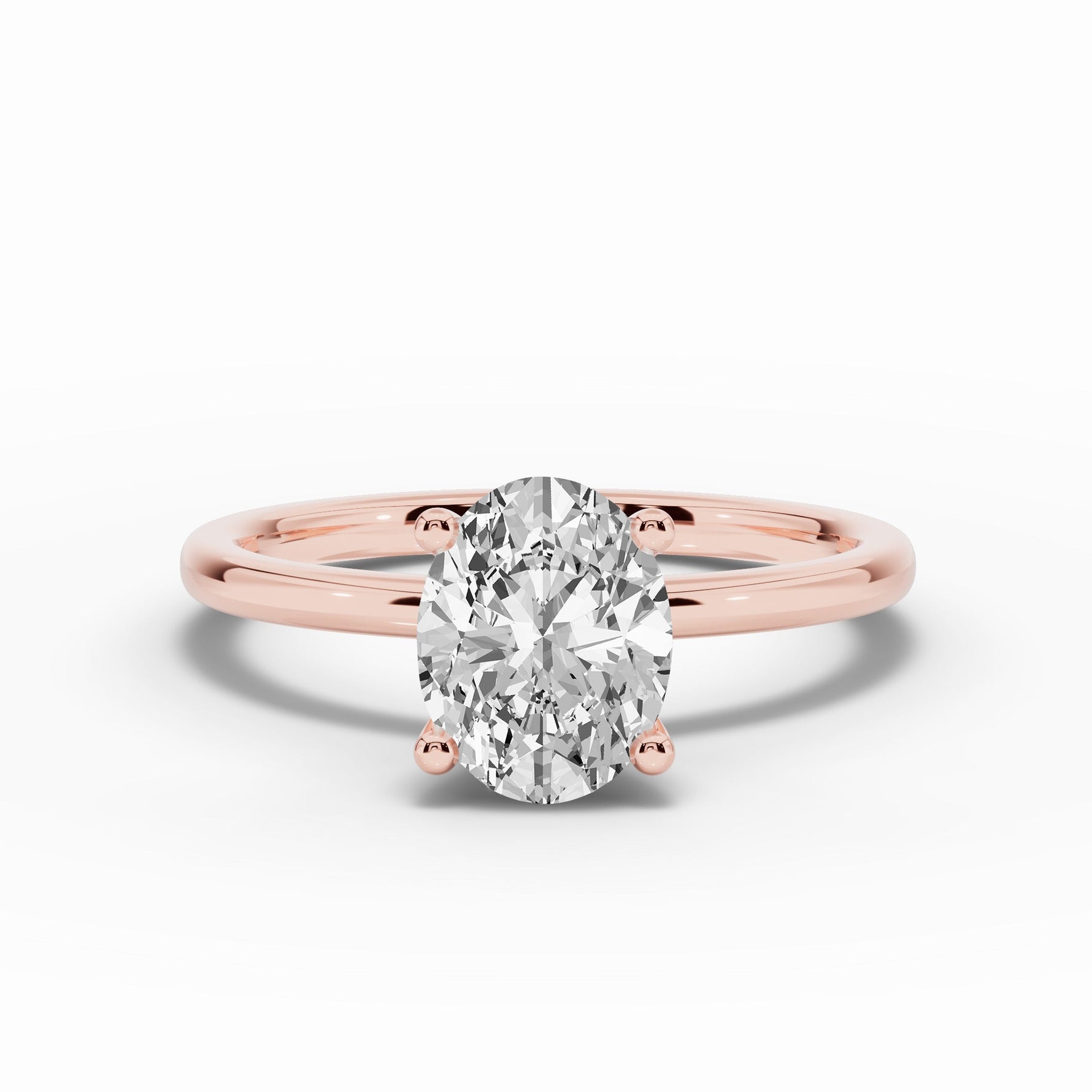 Oval Tiara Glow Solitaire Ring ABER-102-OV-LGD-11  - Abtin & Co.