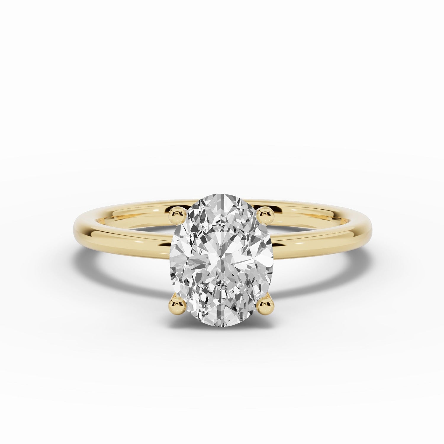 Oval Tiara Glow Solitaire Ring ABER-102-OV-LGD-1  - Abtin & Co.