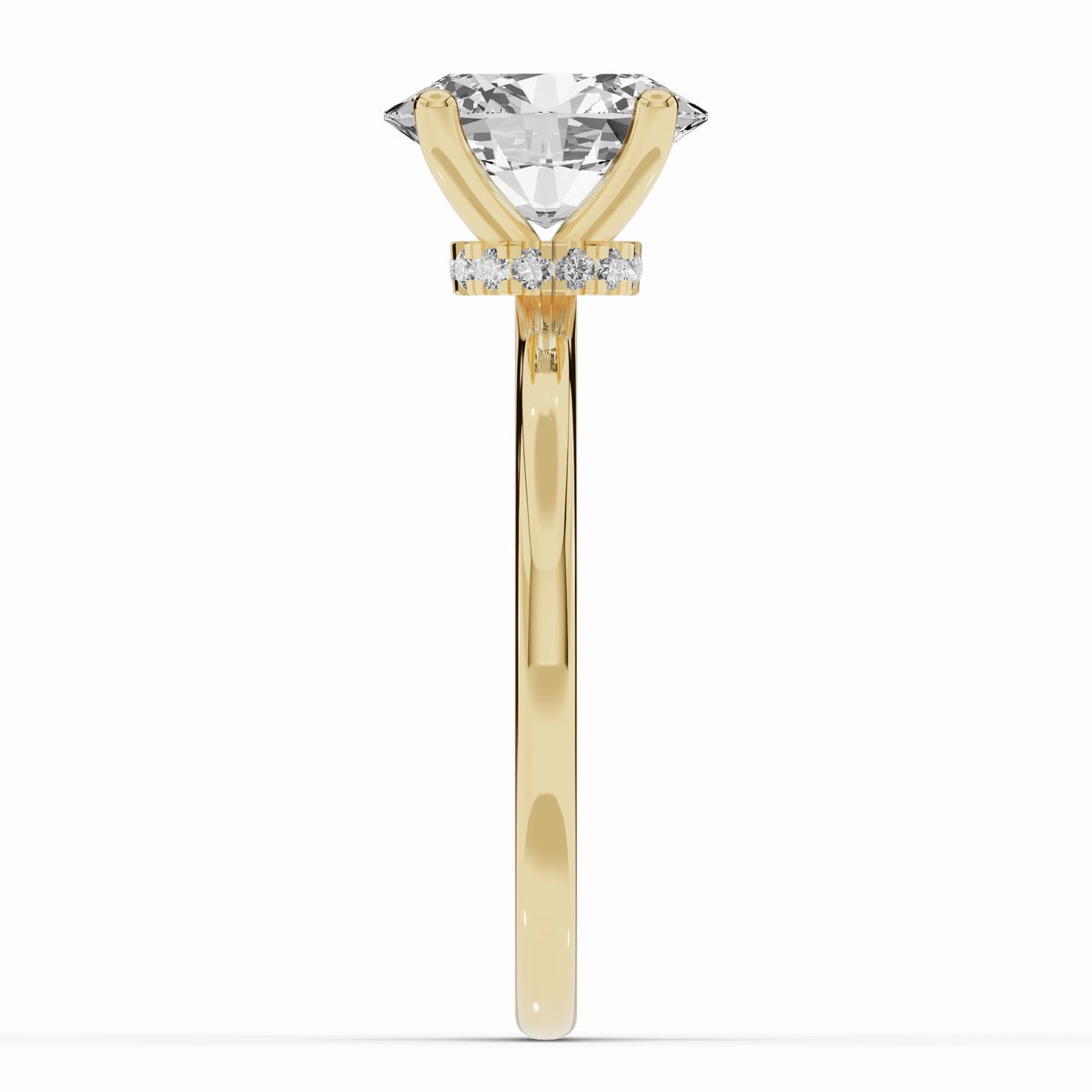 Oval Tiara Glow Solitaire Ring ABER-102-OV-LGD-1  - Abtin & Co.