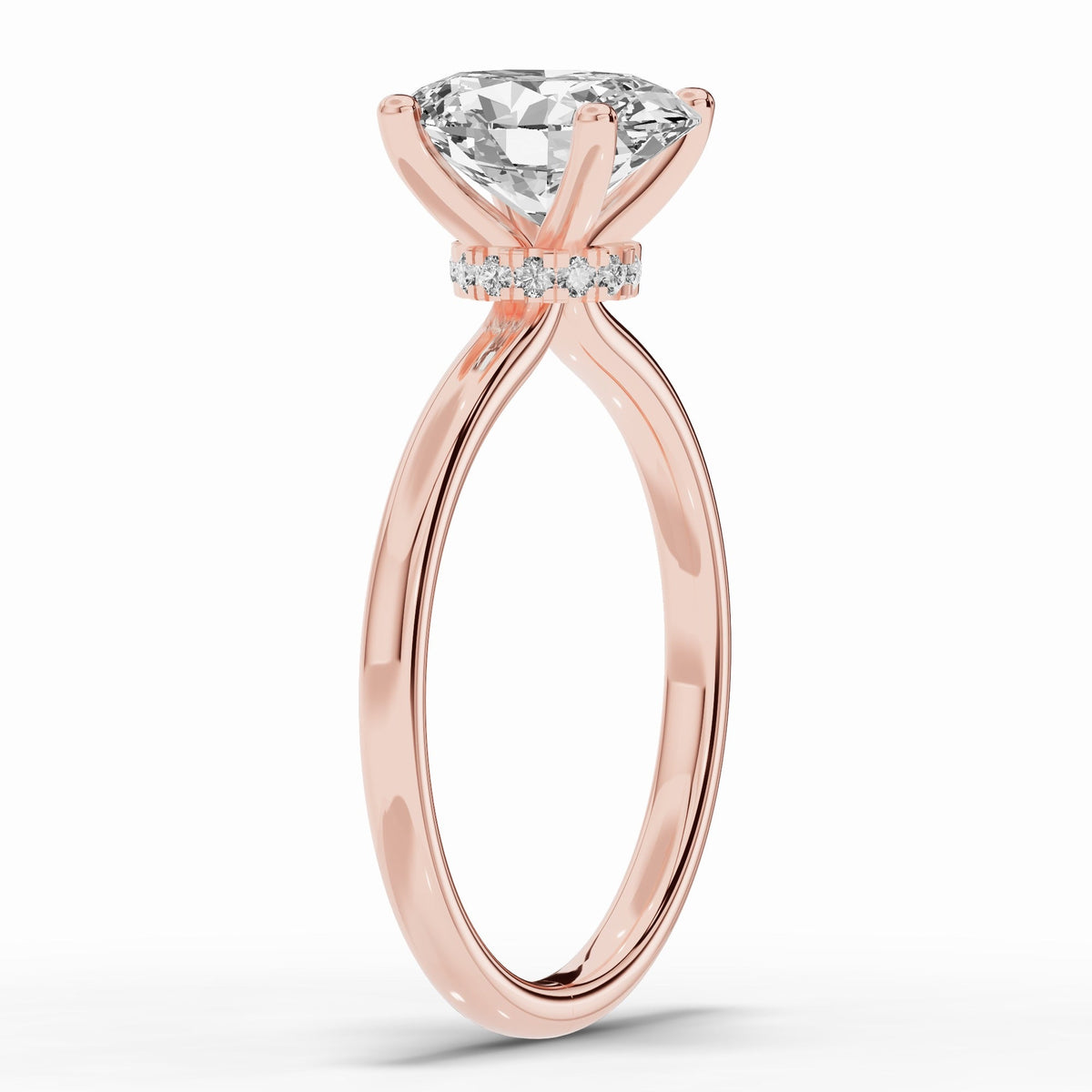 Oval Tiara Glow Solitaire Ring ABER-102-OV-LGD-11  - Abtin & Co.