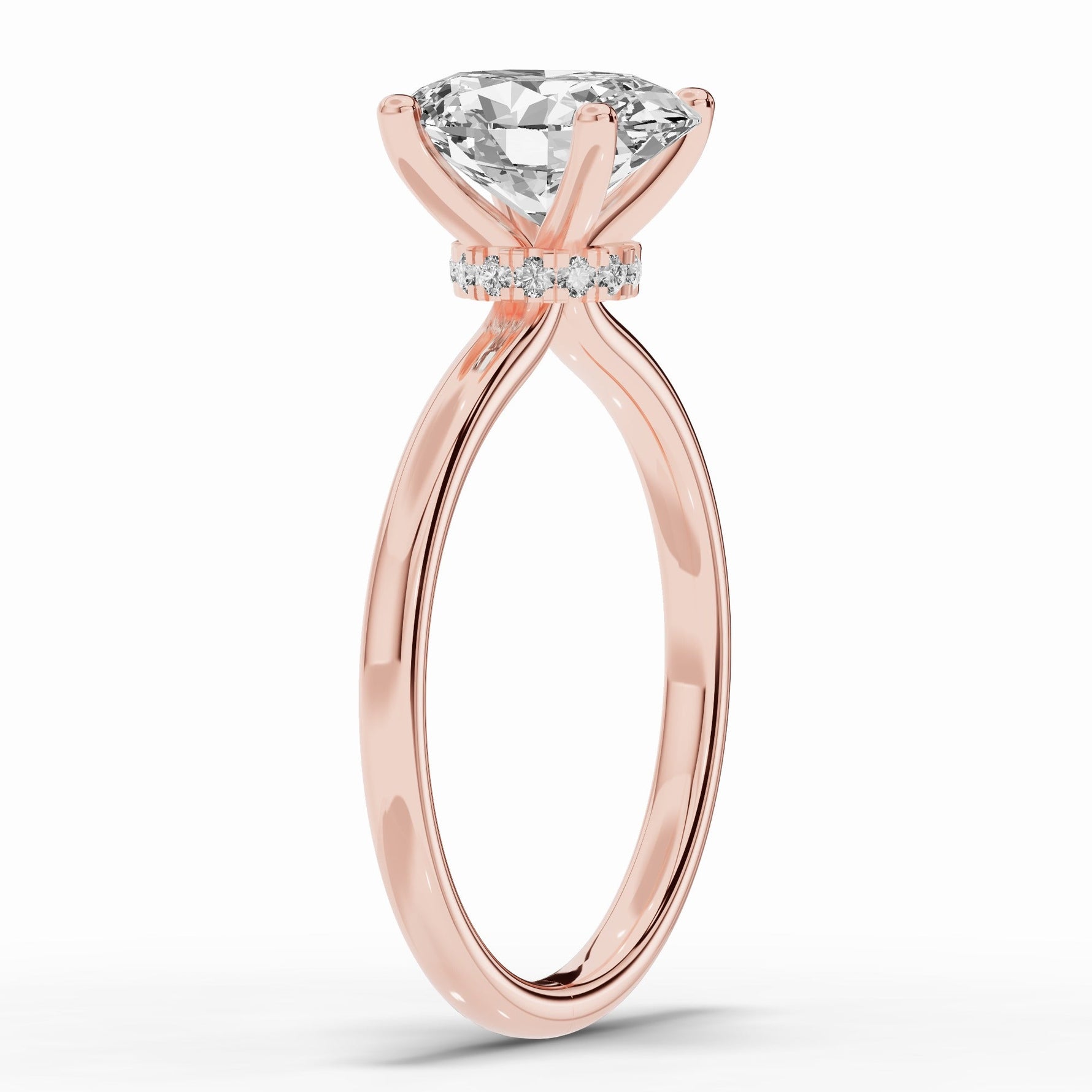 Oval Tiara Glow Solitaire Ring ABER-102-OV-LGD-11  - Abtin & Co.