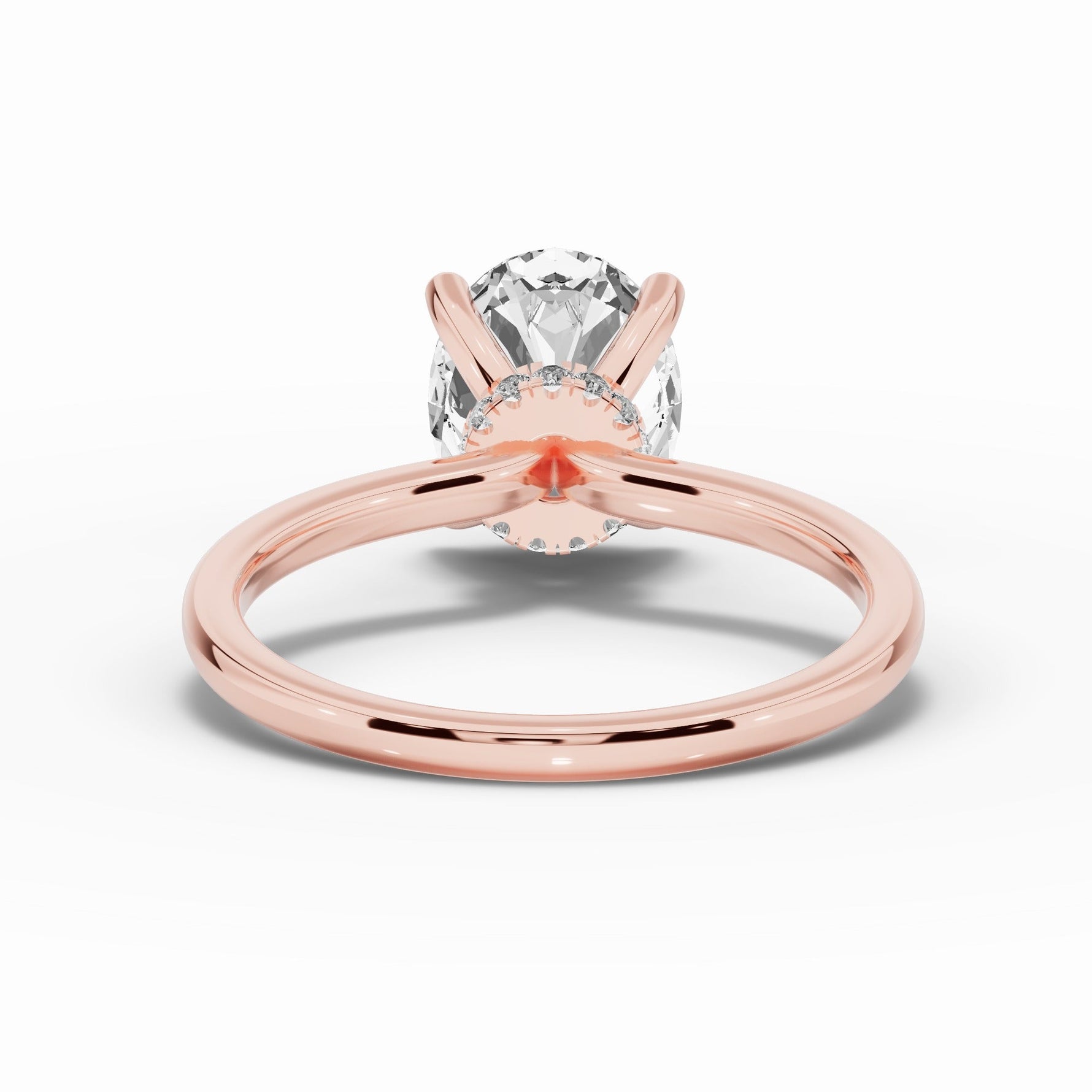 Oval Tiara Glow Solitaire Ring ABER-102-OV-LGD-11  - Abtin & Co.