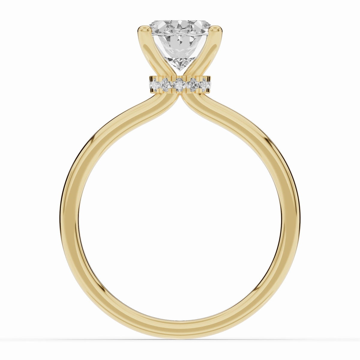 Oval Tiara Glow Solitaire Ring ABER-102-OV-LGD-1  - Abtin & Co.