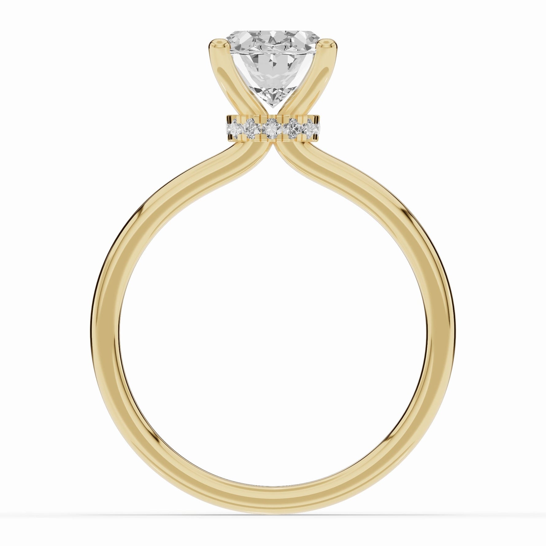 Oval Tiara Glow Solitaire Ring ABER-102-OV-LGD-1  - Abtin & Co.