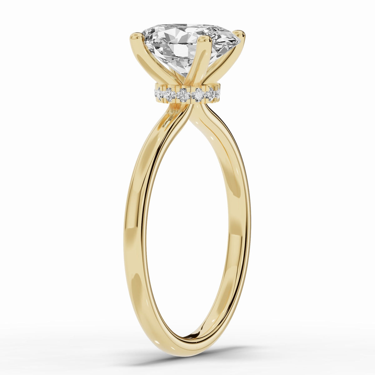 Oval Tiara Glow Solitaire Ring ABER-102-OV-LGD-1  - Abtin & Co.