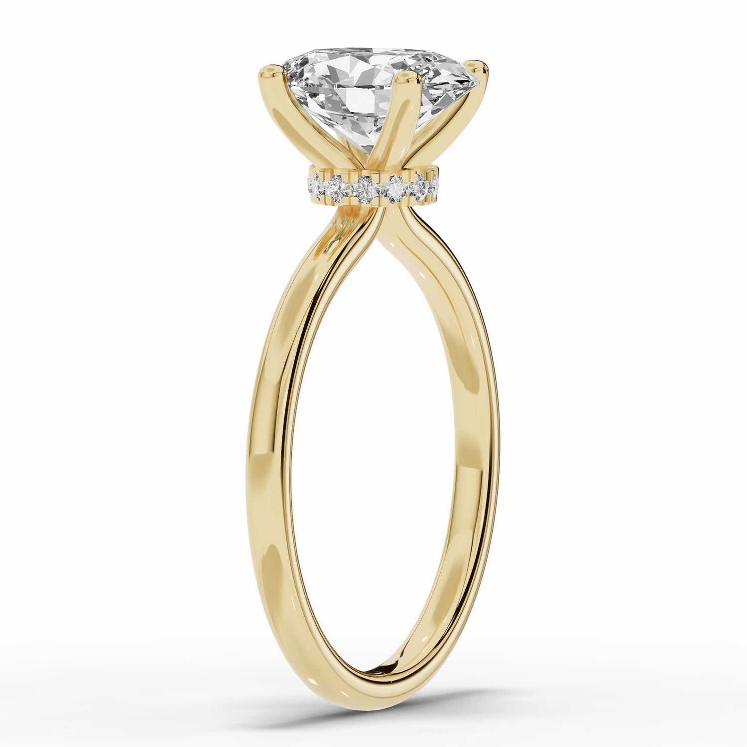 Oval Tiara Glow Solitaire Ring ABER-102-OV-LGD-1  - Abtin & Co.