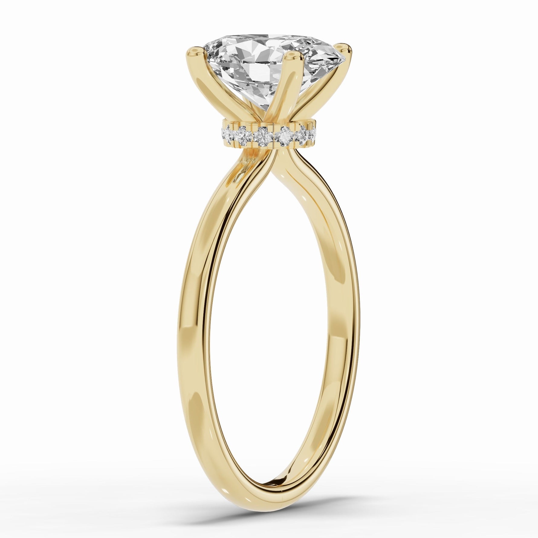 Oval Tiara Glow Solitaire Ring ABER-102-OV-LGD-1  - Abtin & Co.