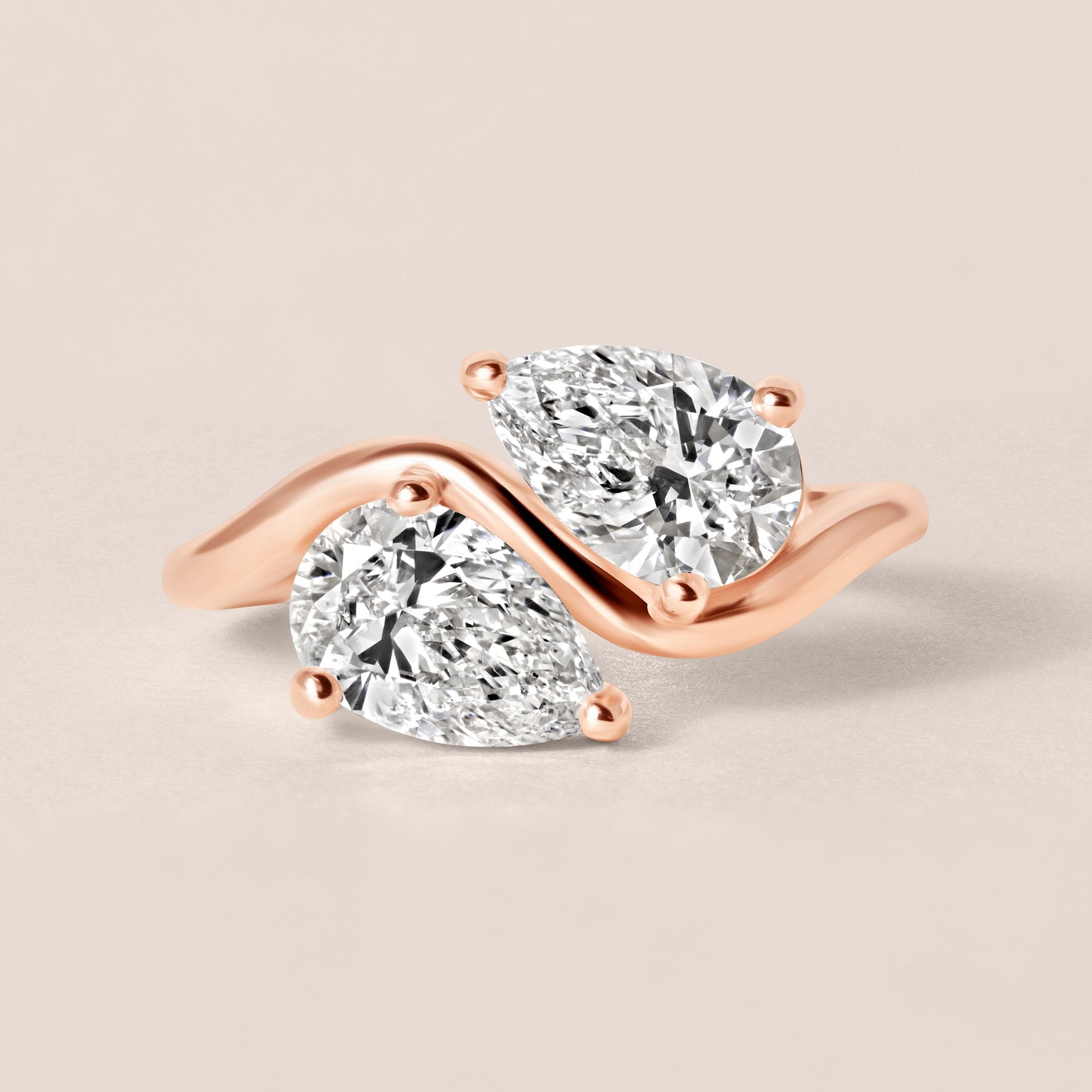 PEAR AUREVE TOI ET MOI Ring Ring ABB-857-LGD-3  - Abtin & Co.