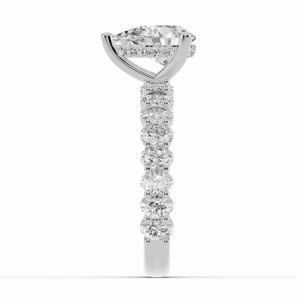Pear Aurielle Crown Engagement Ring Ring ABER-106-PR-LGD-6  - Abtin & Co.