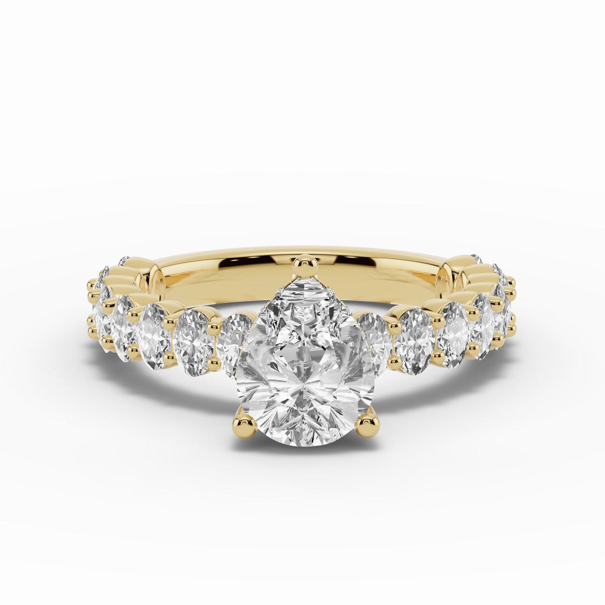 Pear Aurielle Crown Engagement Ring Ring ABER-106-PR-LGD-1  - Abtin & Co.