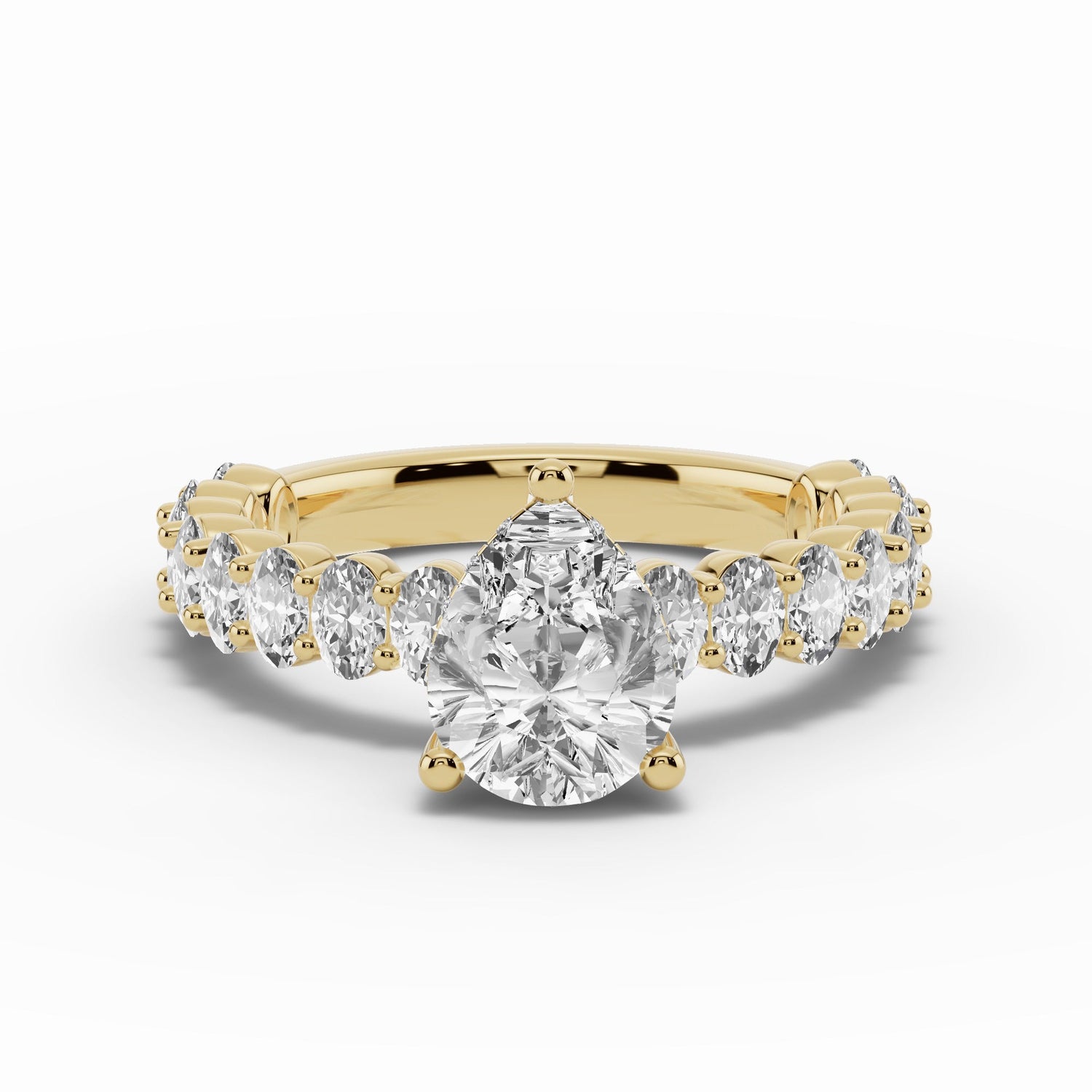 Pear Aurielle Crown Engagement Ring Ring ABER-106-PR-LGD-1  - Abtin & Co.