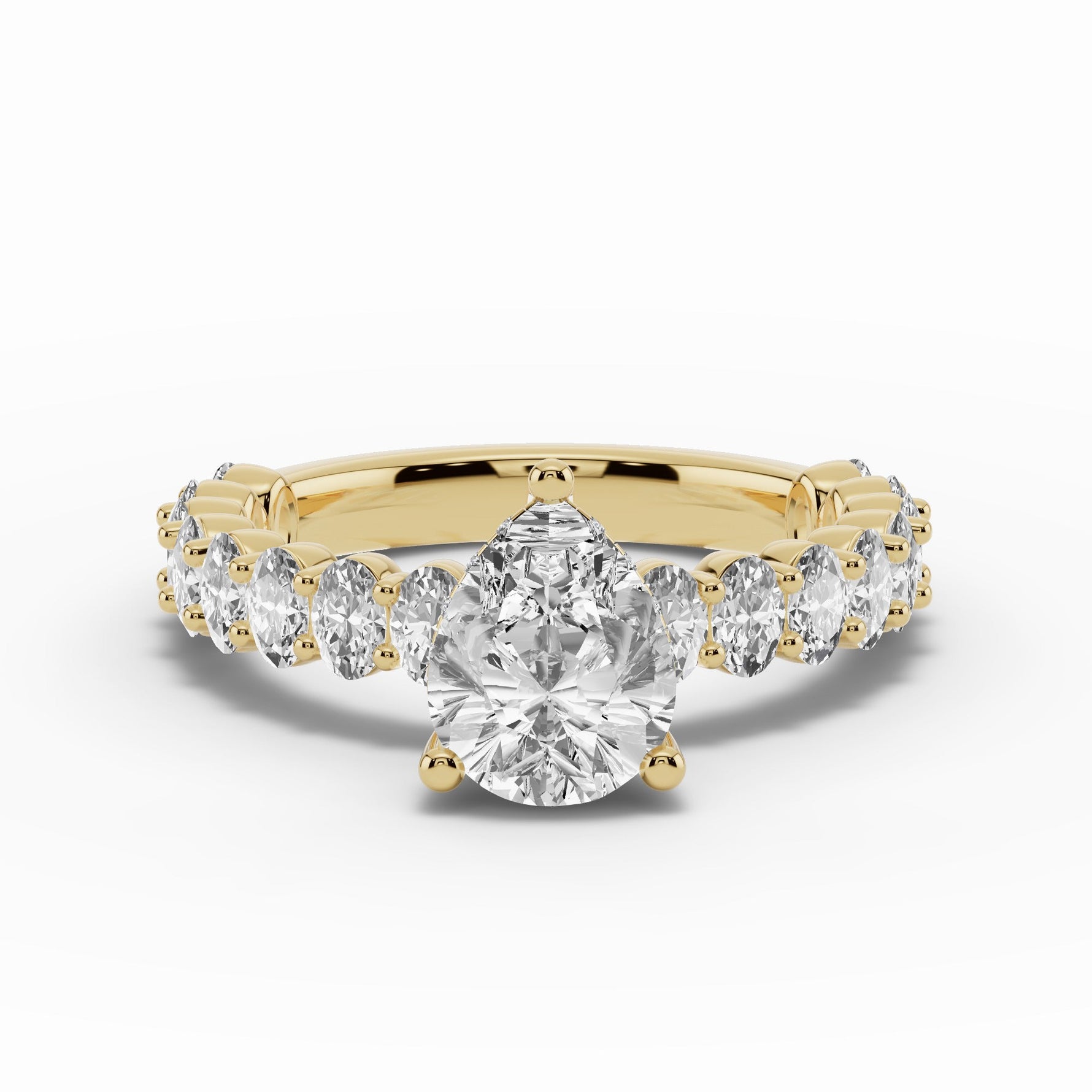 Pear Aurielle Crown Engagement Ring Ring ABER-106-PR-LGD-1  - Abtin & Co.
