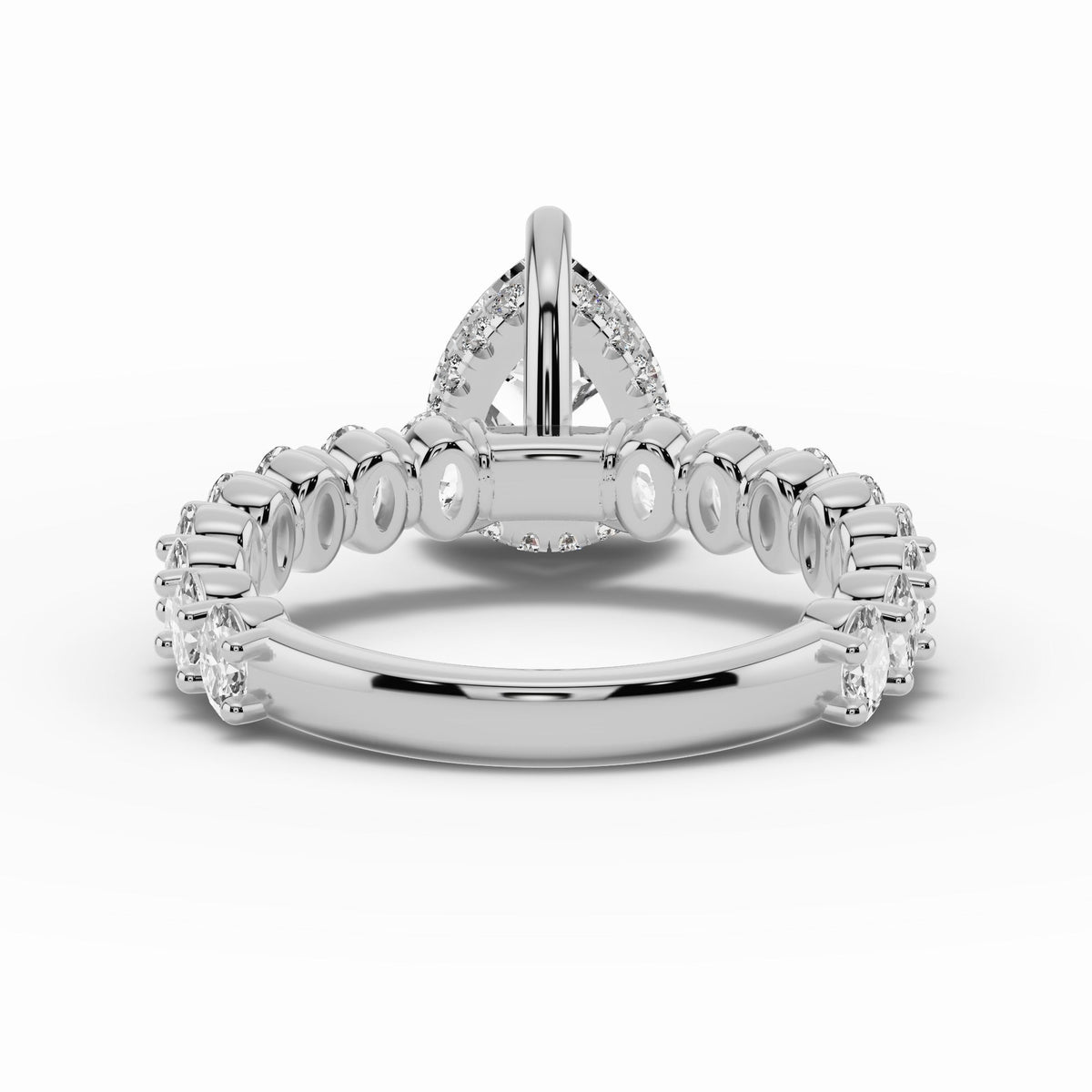 Pear Aurielle Crown Engagement Ring Ring ABER-106-PR-LGD-6  - Abtin & Co.