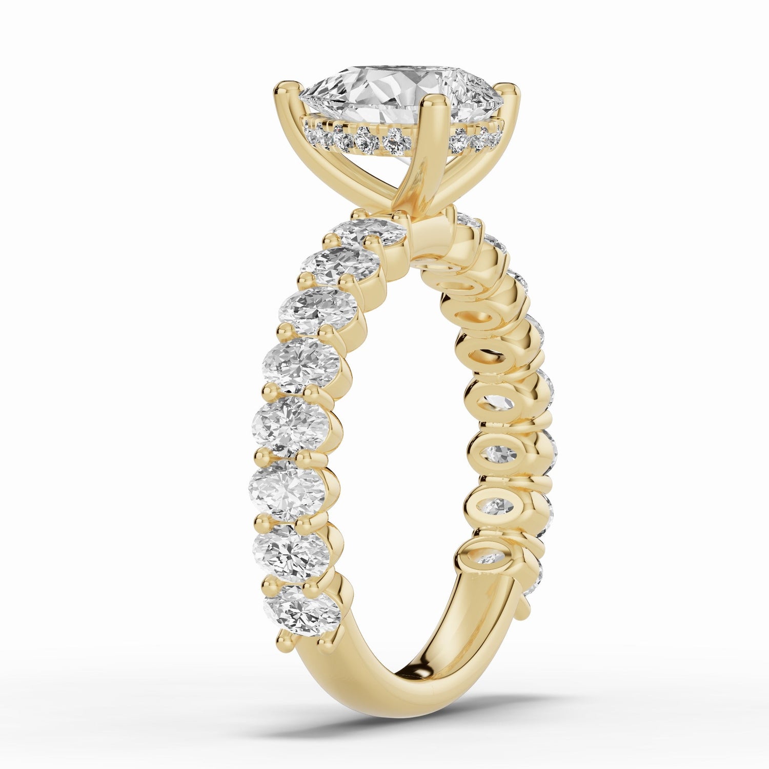 Pear Aurielle Crown Engagement Ring Ring ABER-106-PR-LGD-1  - Abtin & Co.