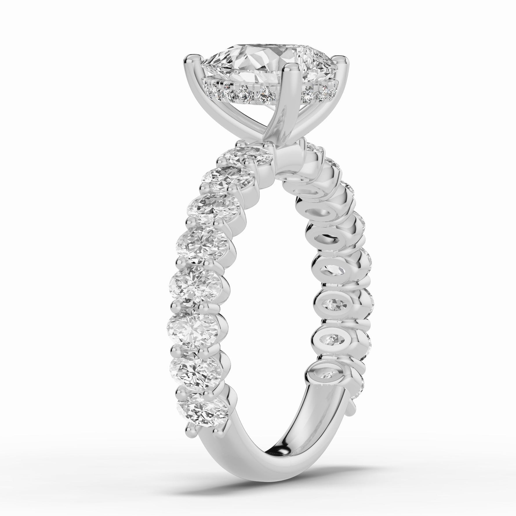 Pear Aurielle Crown Engagement Ring Ring ABER-106-PR-LGD-6  - Abtin & Co.