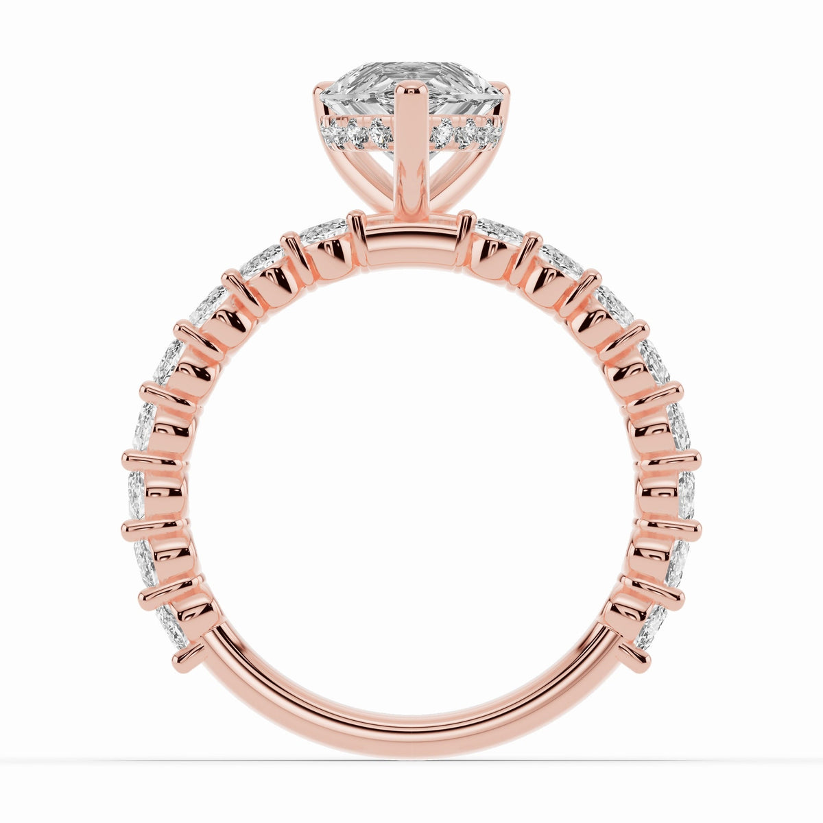 Pear Aurielle Crown Engagement Ring Ring ABER-106-PR-LGD-11  - Abtin & Co.