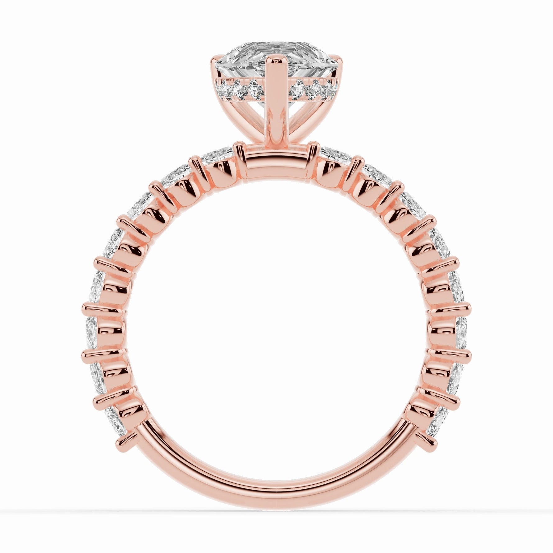 Pear Aurielle Crown Engagement Ring Ring ABER-106-PR-LGD-11  - Abtin & Co.