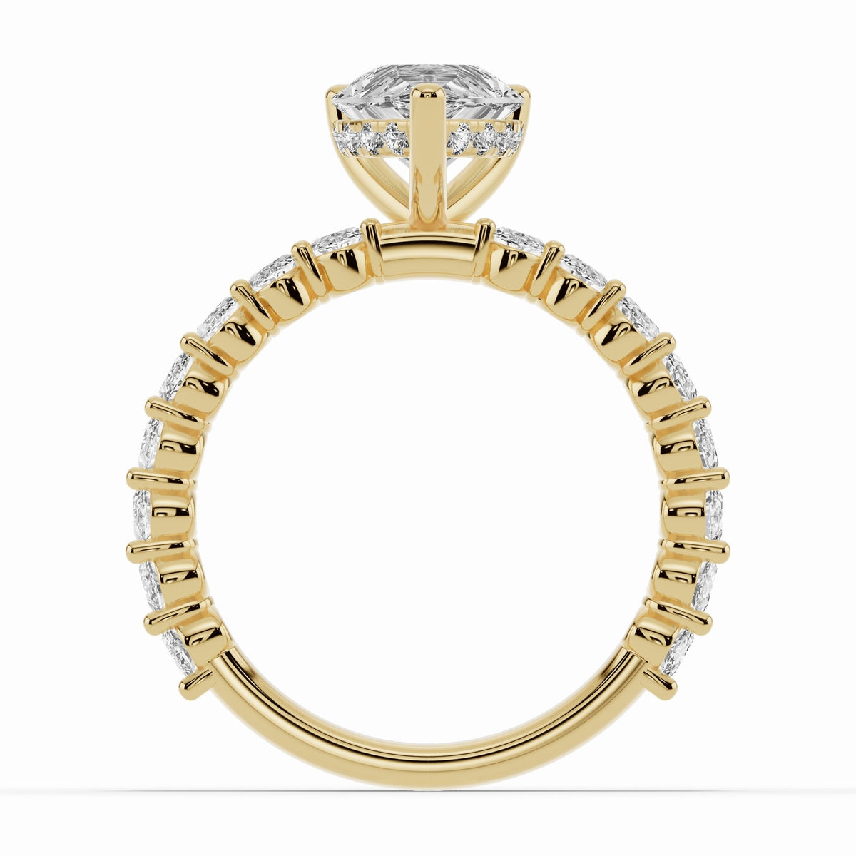 Pear Aurielle Crown Engagement Ring Ring ABER-106-PR-LGD-1  - Abtin & Co.