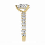 Pear Aurielle Crown Engagement Ring Ring ABER-106-PR-LGD-1  - Abtin & Co.