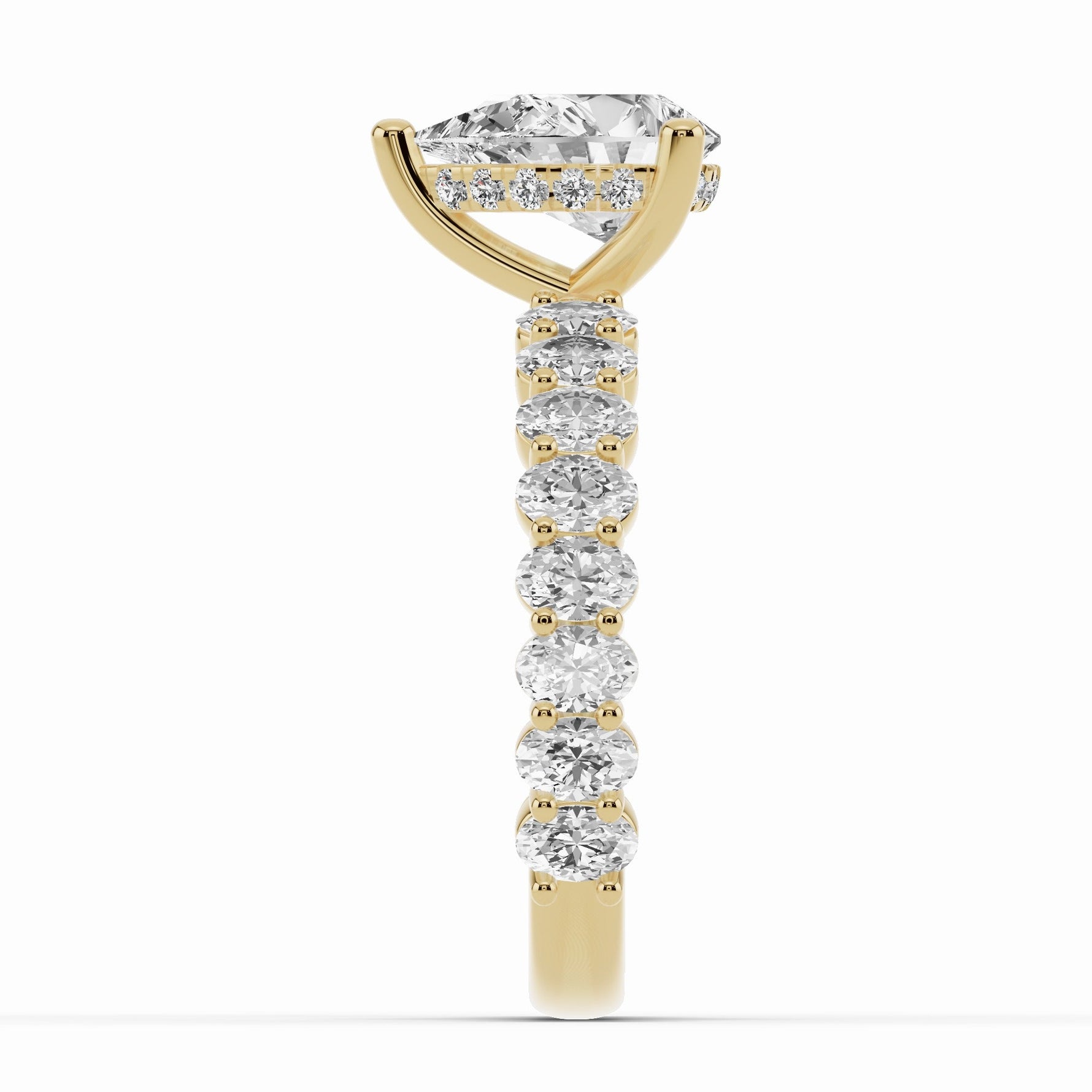 Pear Aurielle Crown Engagement Ring Ring ABER-106-PR-LGD-1  - Abtin & Co.