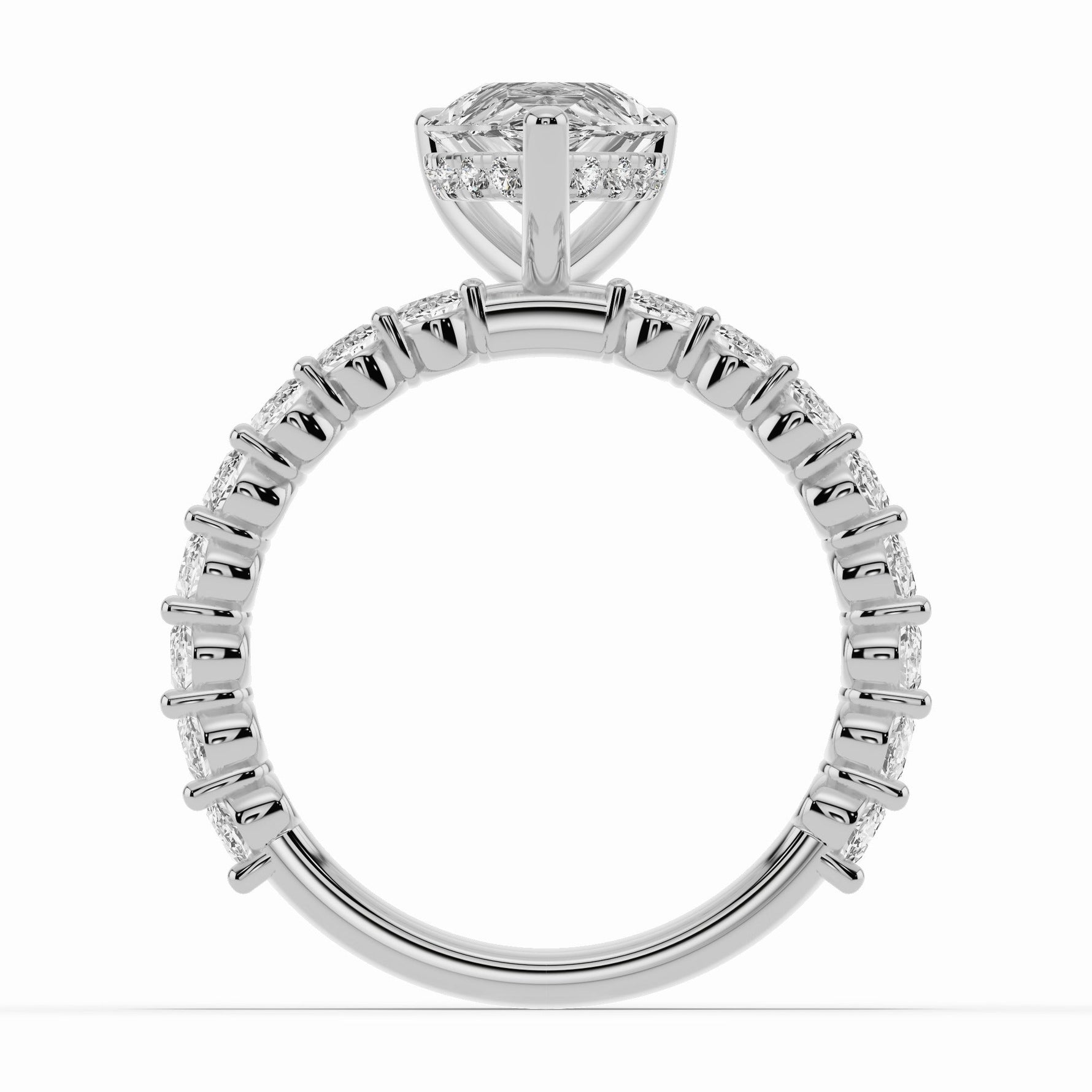 Pear Aurielle Crown Engagement Ring Ring ABER-106-PR-LGD-6  - Abtin & Co.